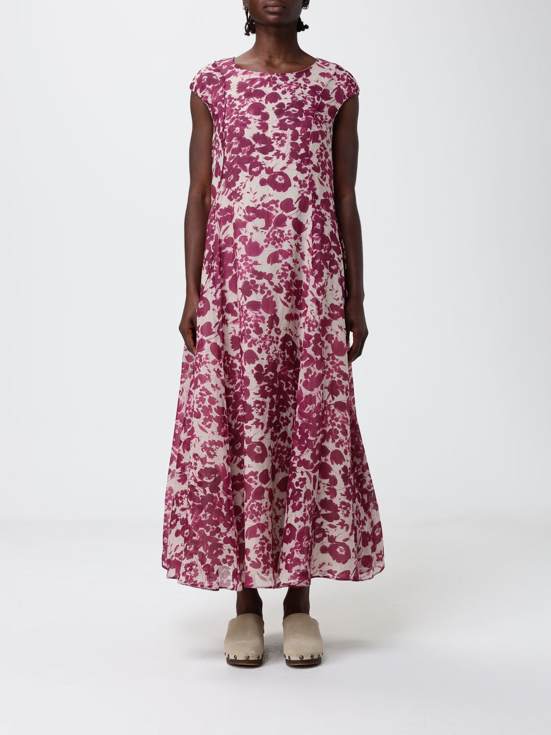's Max Mara Ramie Midi Dress With Floral Print In Multi