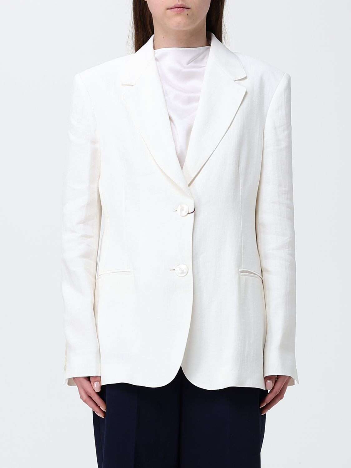 Max Mara Studio Single-breasted Blazer In White