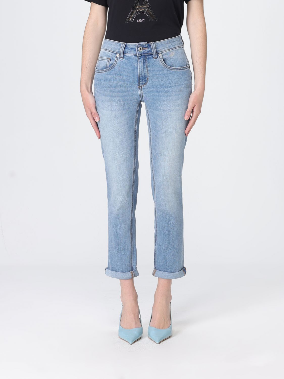 Liu Jo Cropped Fit Stretch Denim Jeans