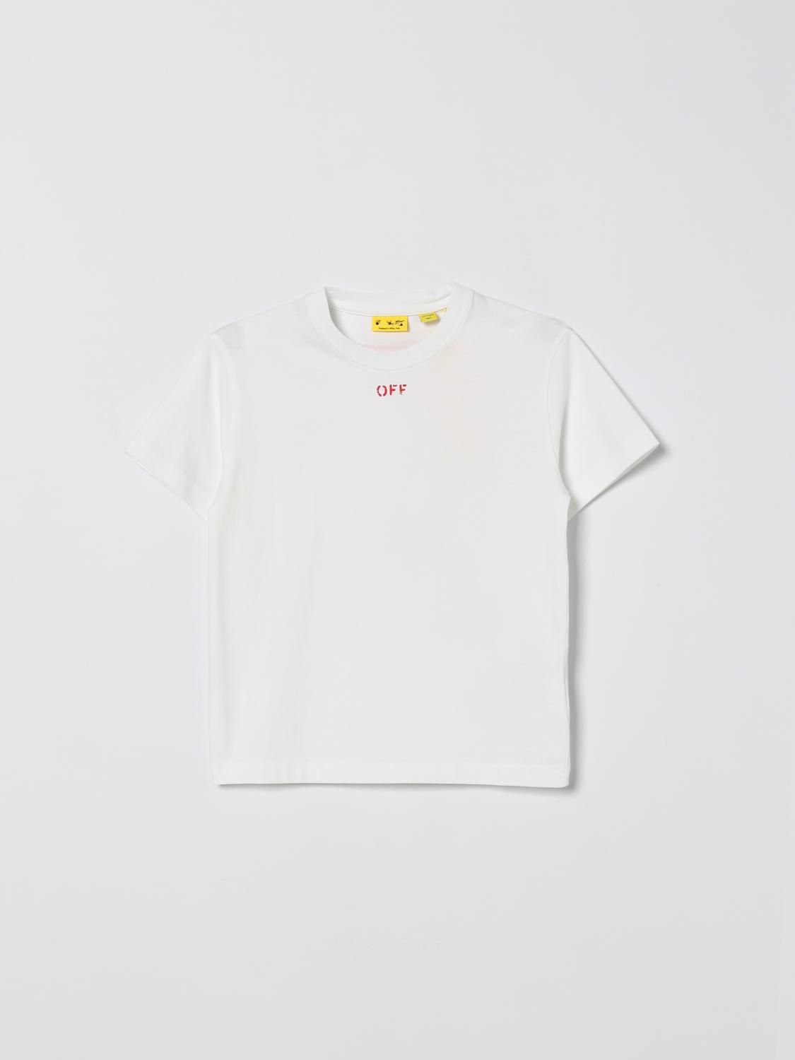 Off-White Kids Cotton T-Shirt with Arrow Logo　オフホワイト キッズ コットン T シャツ アロー ロゴ Off-White