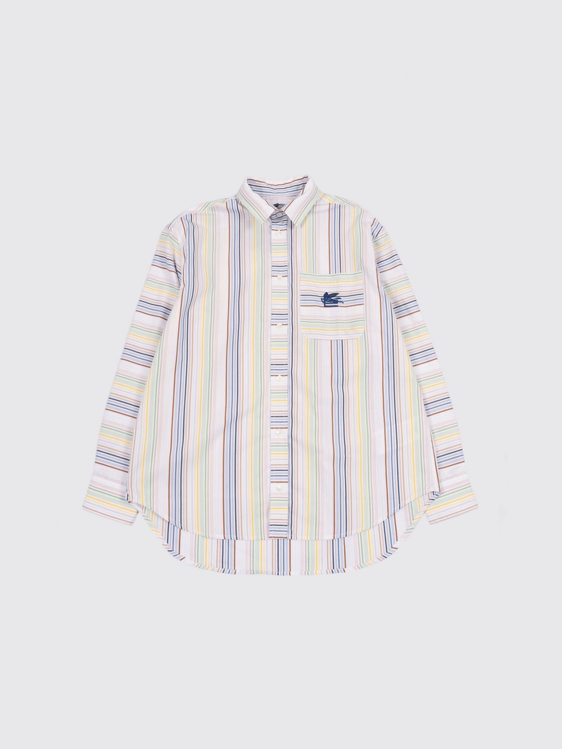 ETRO Multicolor Striped Cotton Casual Shirt　ETRO マルチカラー ストライプ コットン カジュアル シャツ ETRO