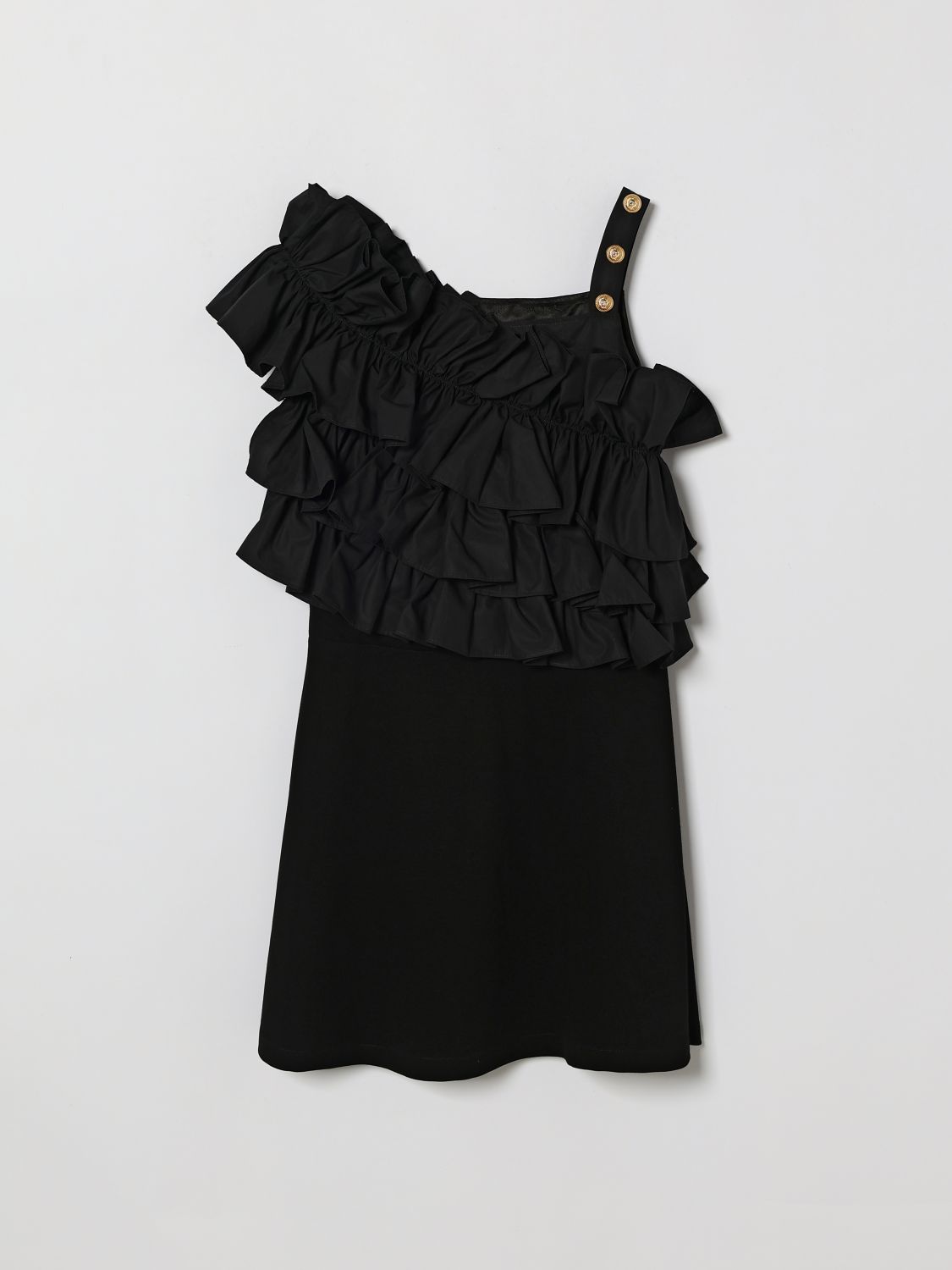 BALMAIN Mini-Kleid aus Viskose mit Rüschen