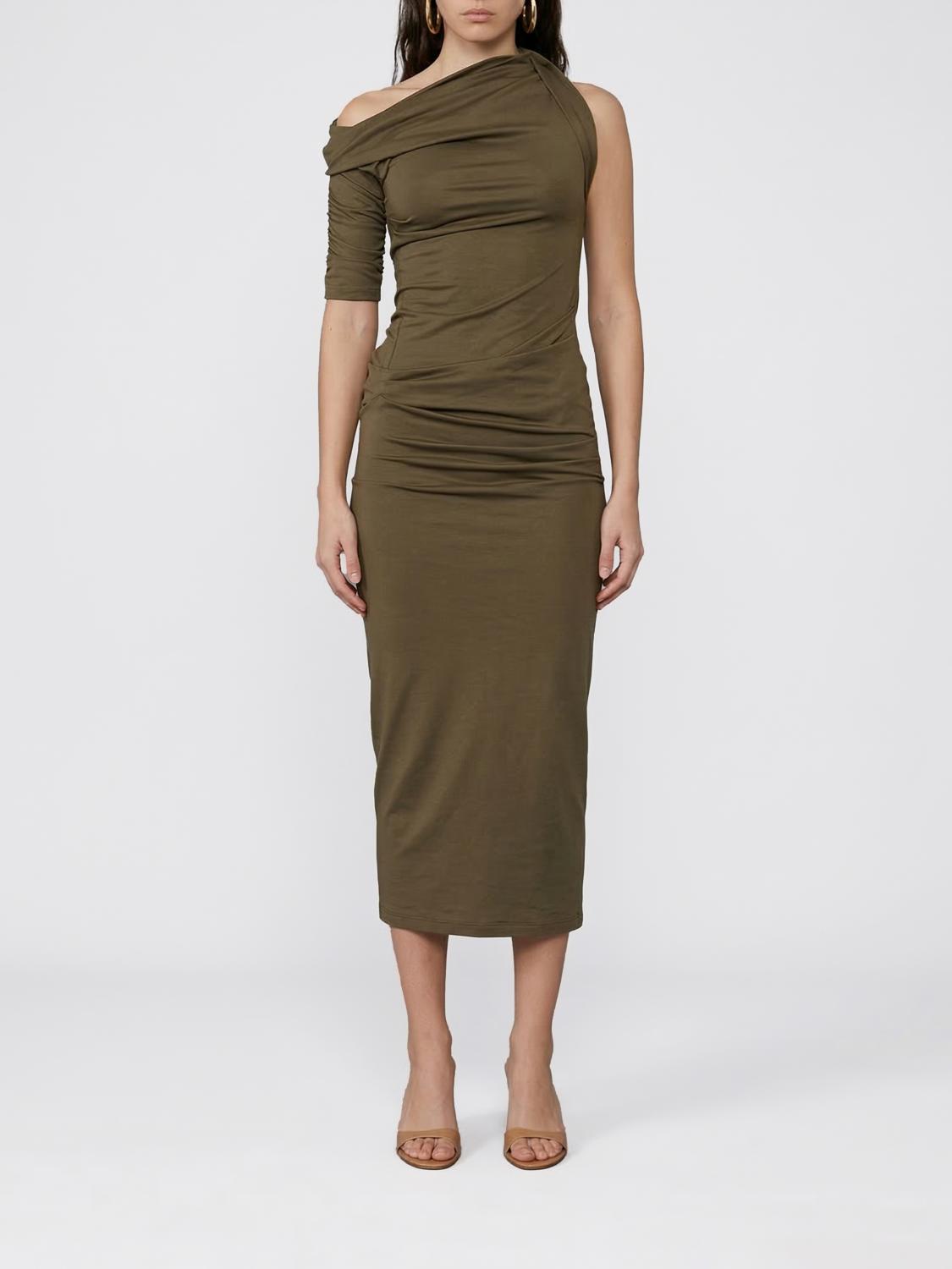 JACQUEMUS Cotton and Silk One-Shoulder Dress