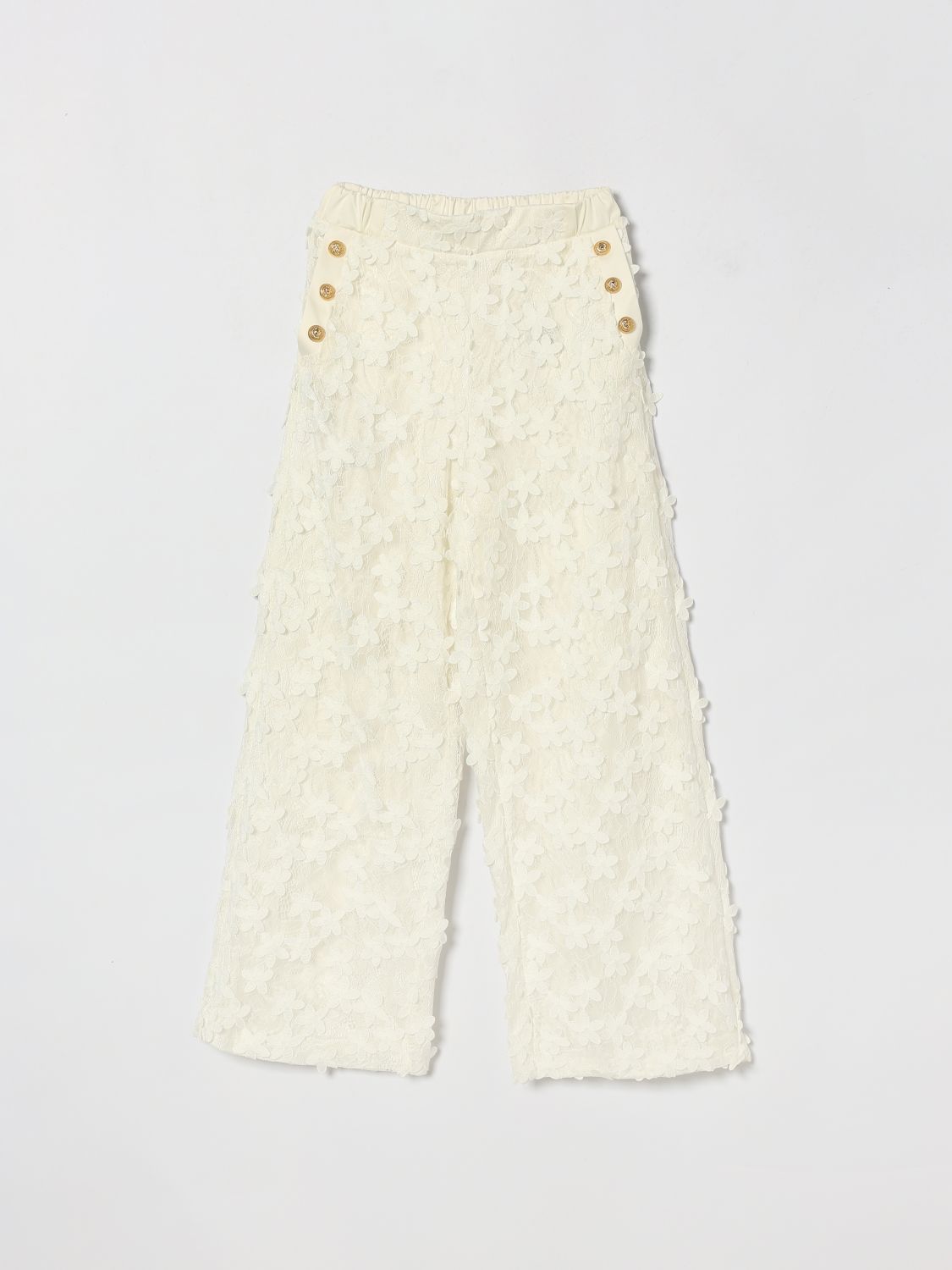 BALMAIN Pants Kids color White