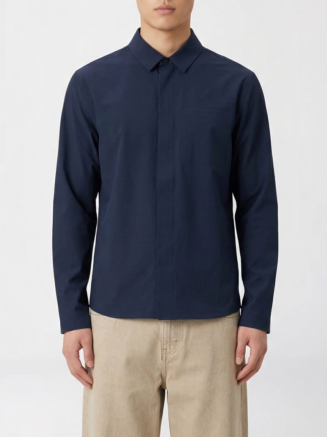 K-way Technical Fabric Casual Shirt In Blue