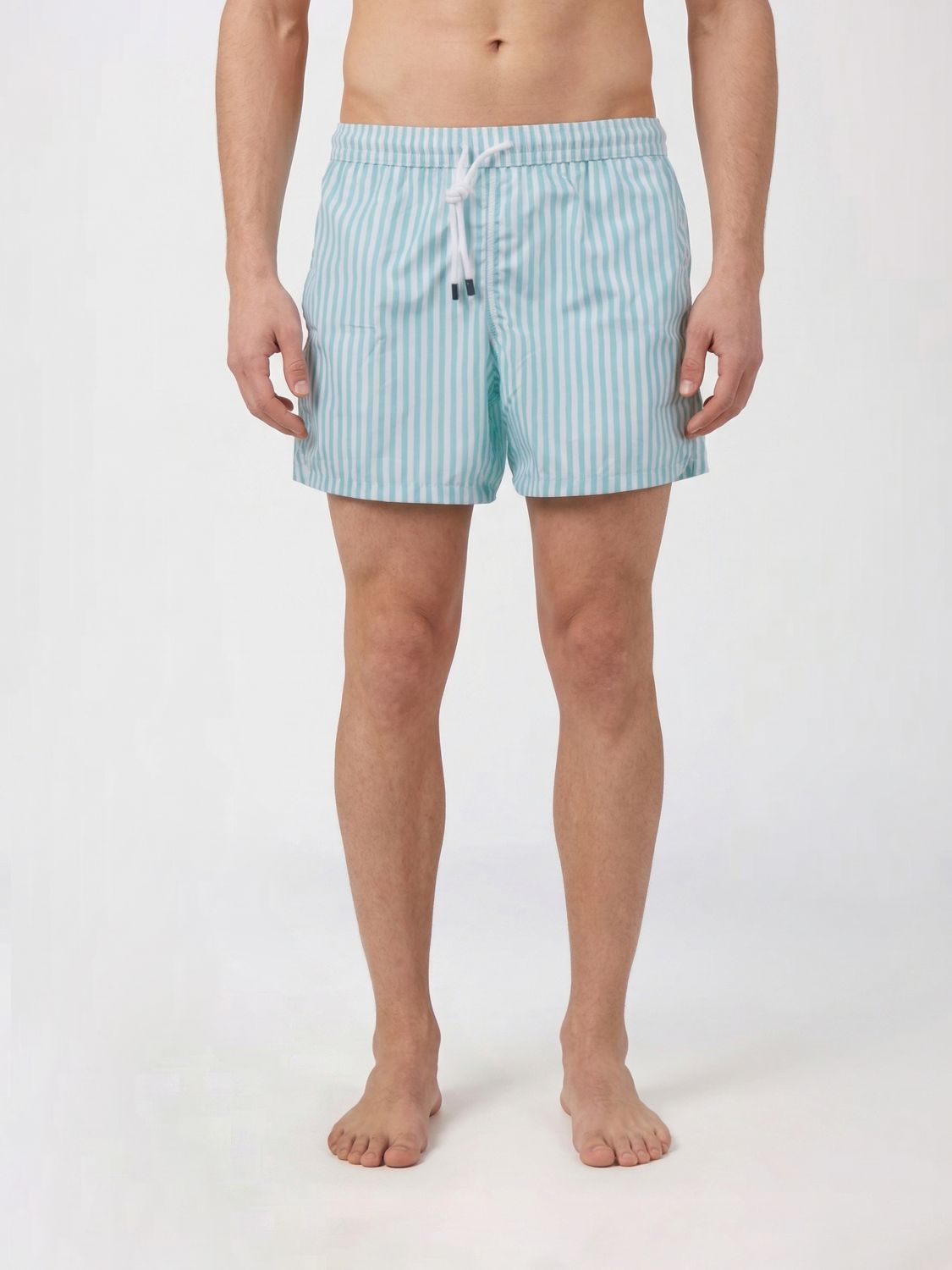 Fedeli Bicolor Striped Polyester Swim Trunks In 블루 1
