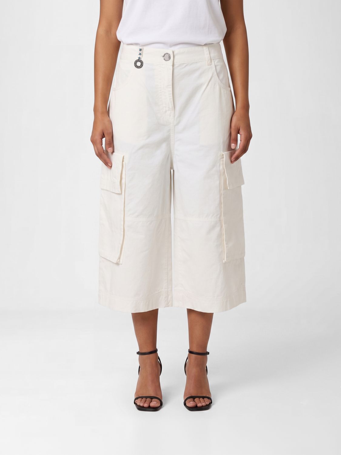 Pinko Cotton Gabardine Cargo Shorts · 40