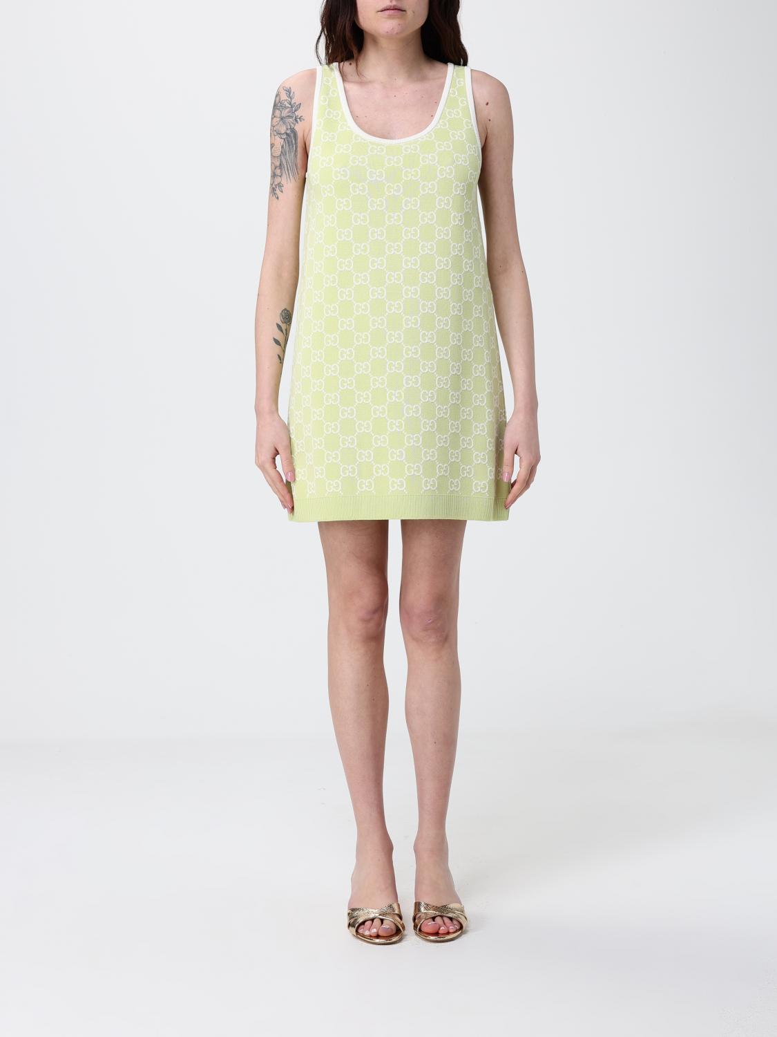 GUCCI Abito mini in cotone con motivo monogram