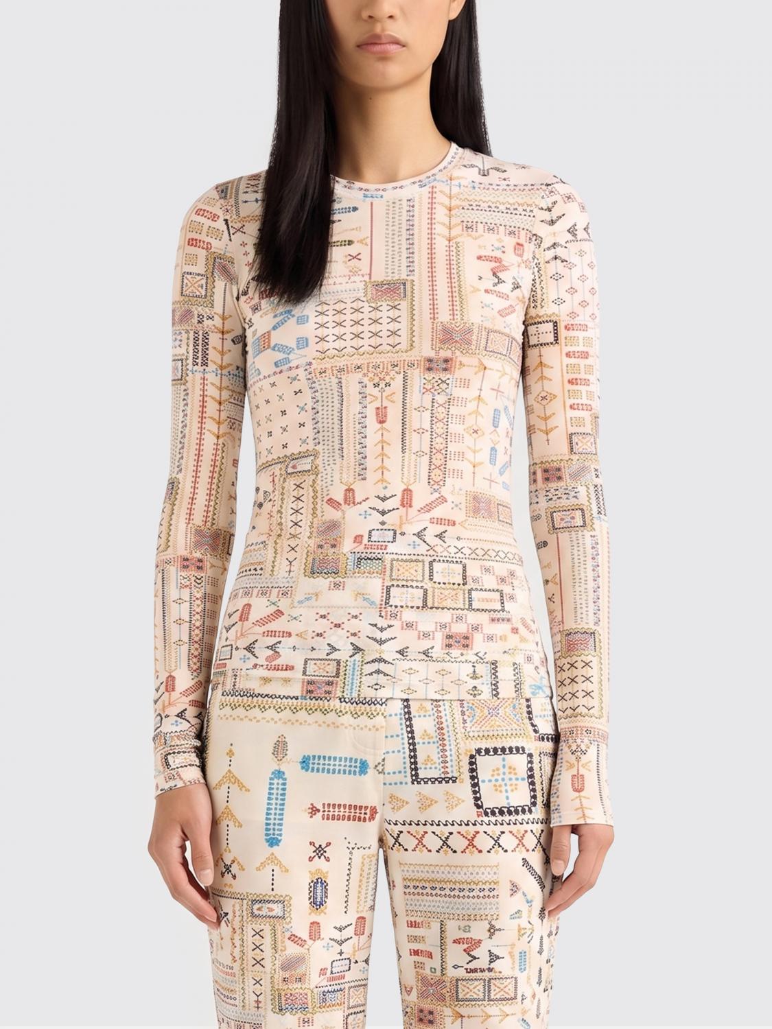 MOMONÌ Gestreiftes Stretch-Tech-Gewebe-Top