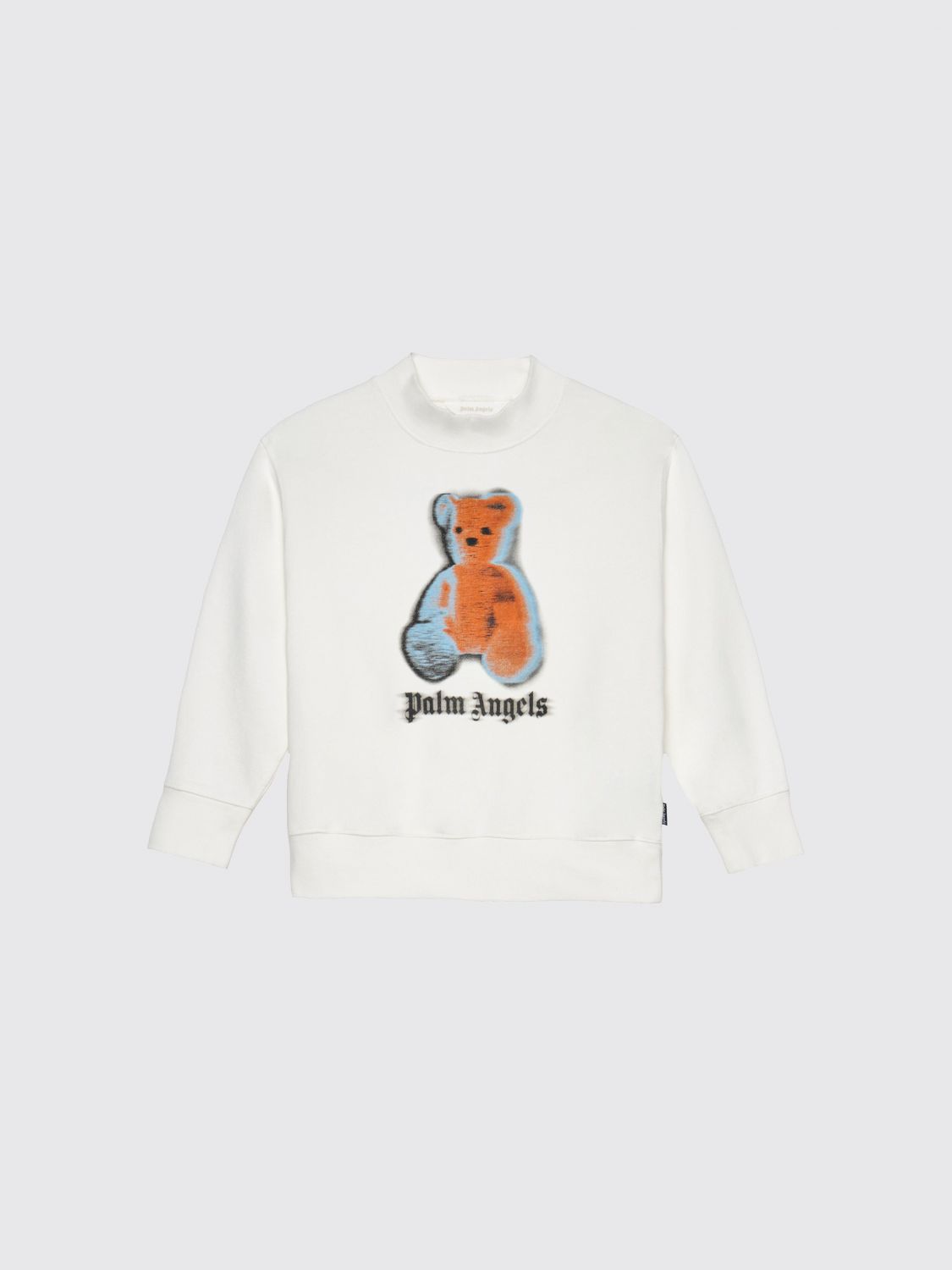PALM ANGELS Cotton Crewneck Sweatshirt with Teddy Print　PALM ANGELS テディプリント コットン クルーネック スウェットシャツ PALM
