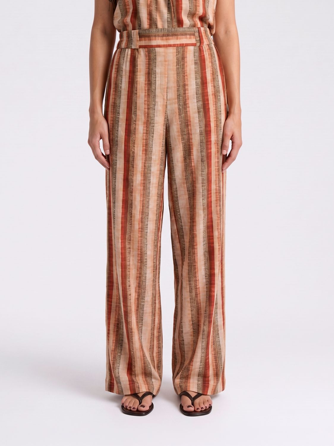 Momonì Striped Silk Palazzo Trousers