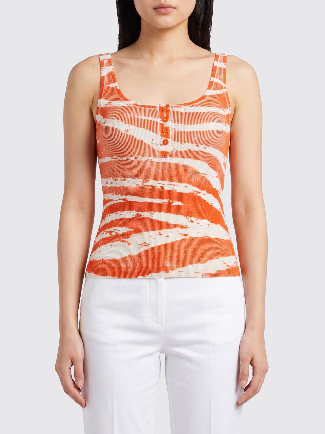 BLUMARINE Top zebrato in cotone