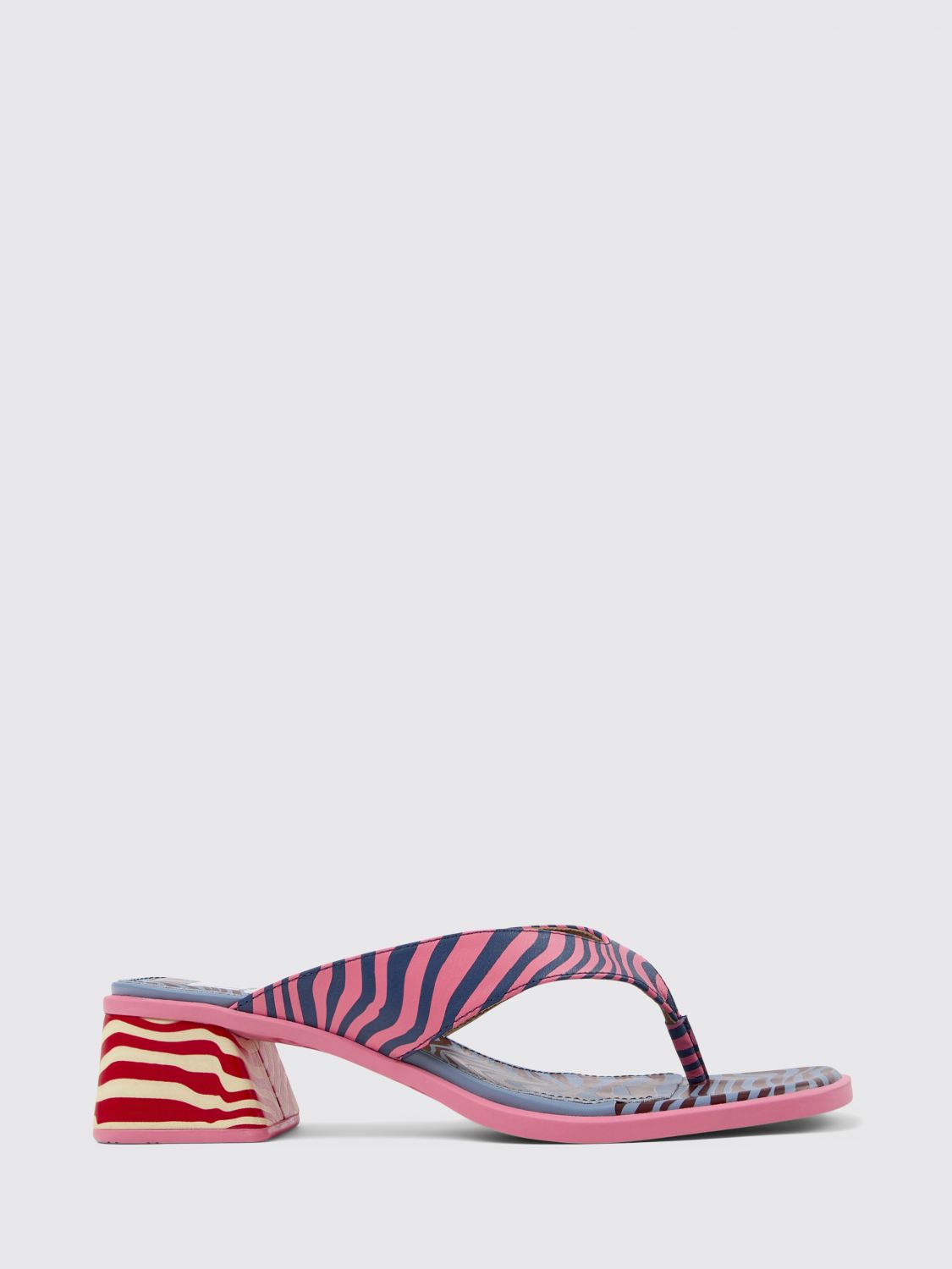 CAMPER Twins Ledersandalen mit Animal-Print
