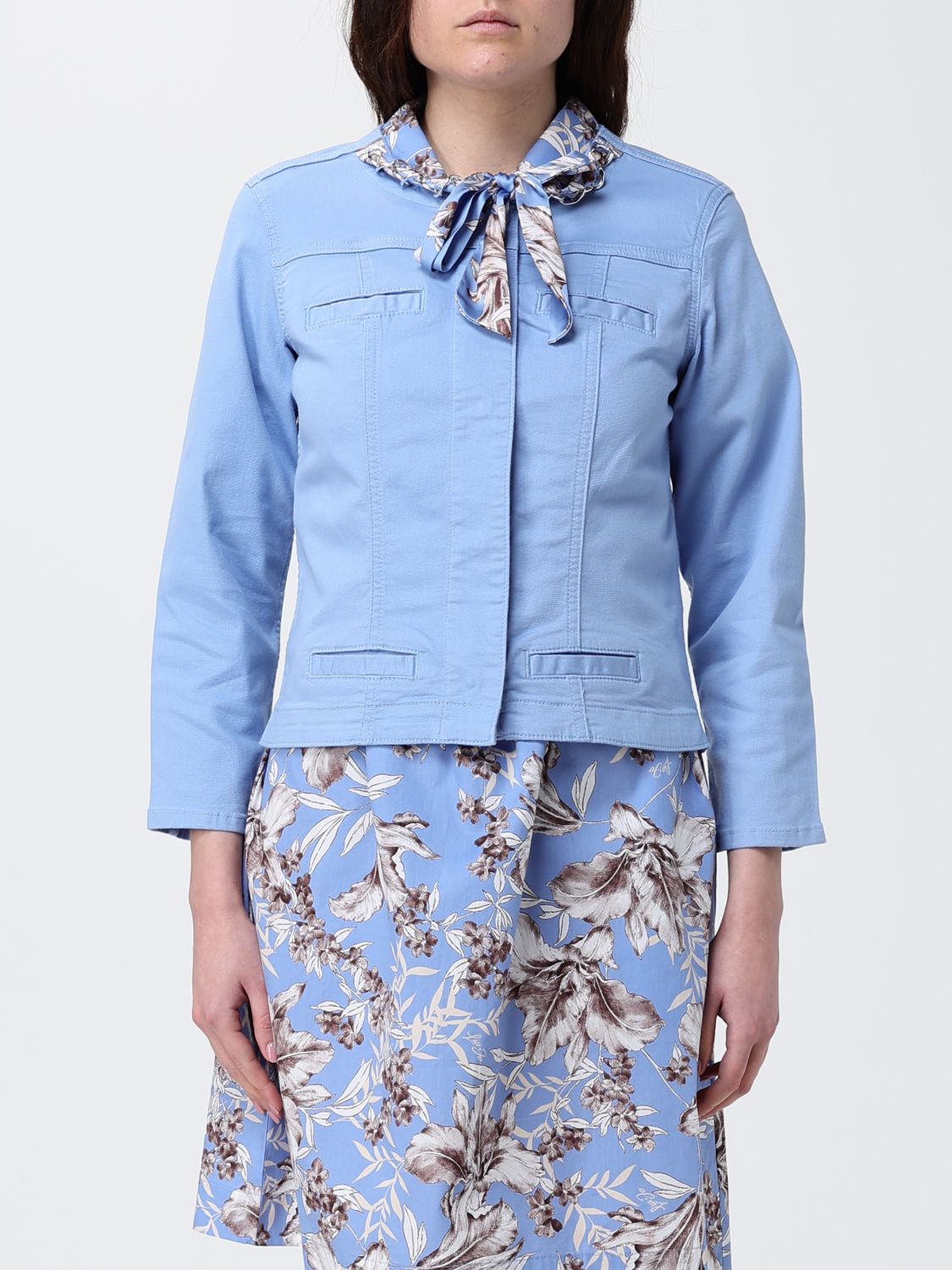 LIU JO Baumwoll-Jeansjacke mit Makramee-Einsätzen von
