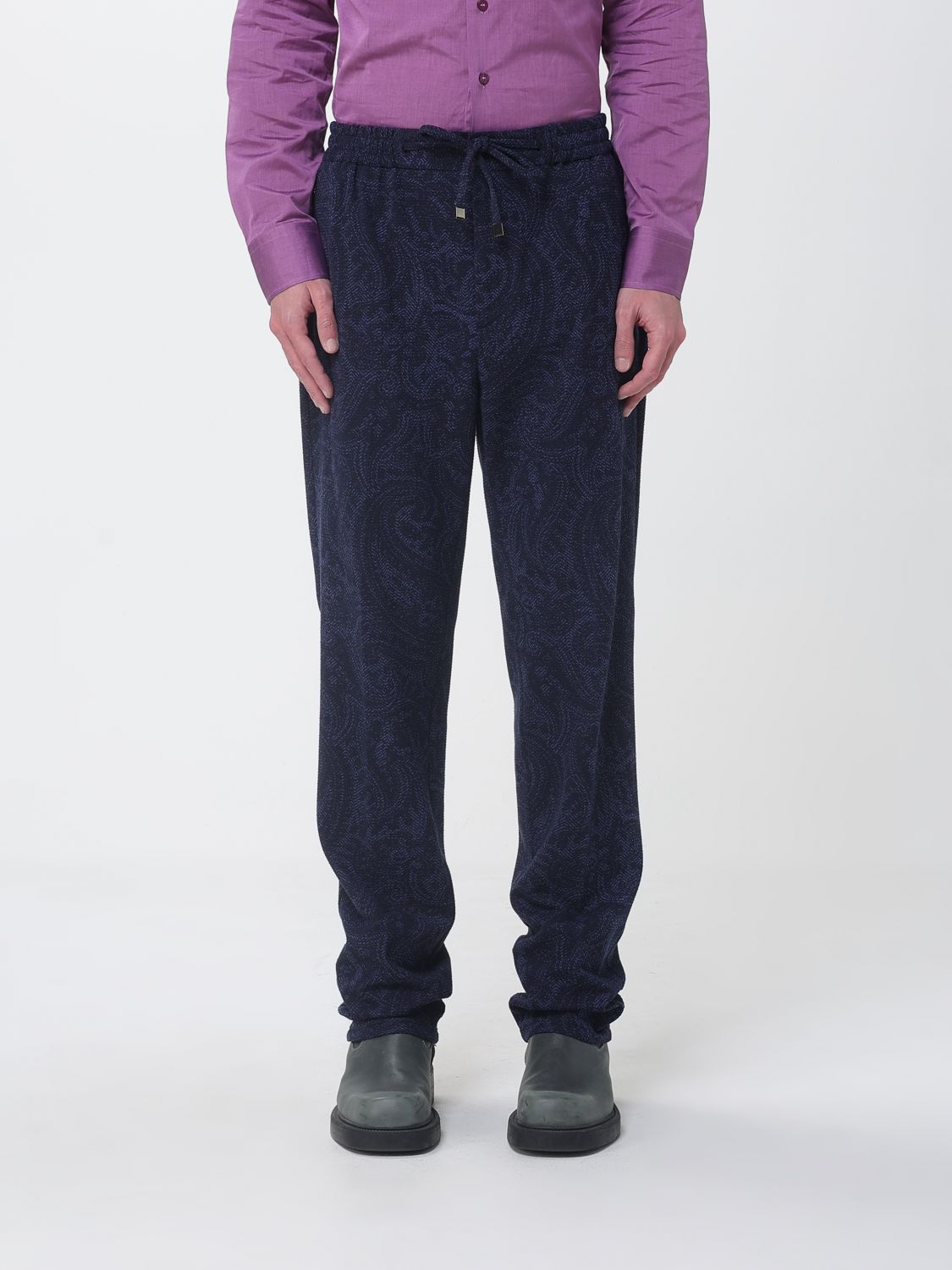 ETRO ETRO Jersey Trousers with Drawstring and Paisley Print by　ETRO ジャージ パンツ ドローストリングとペイズリー プリント付き