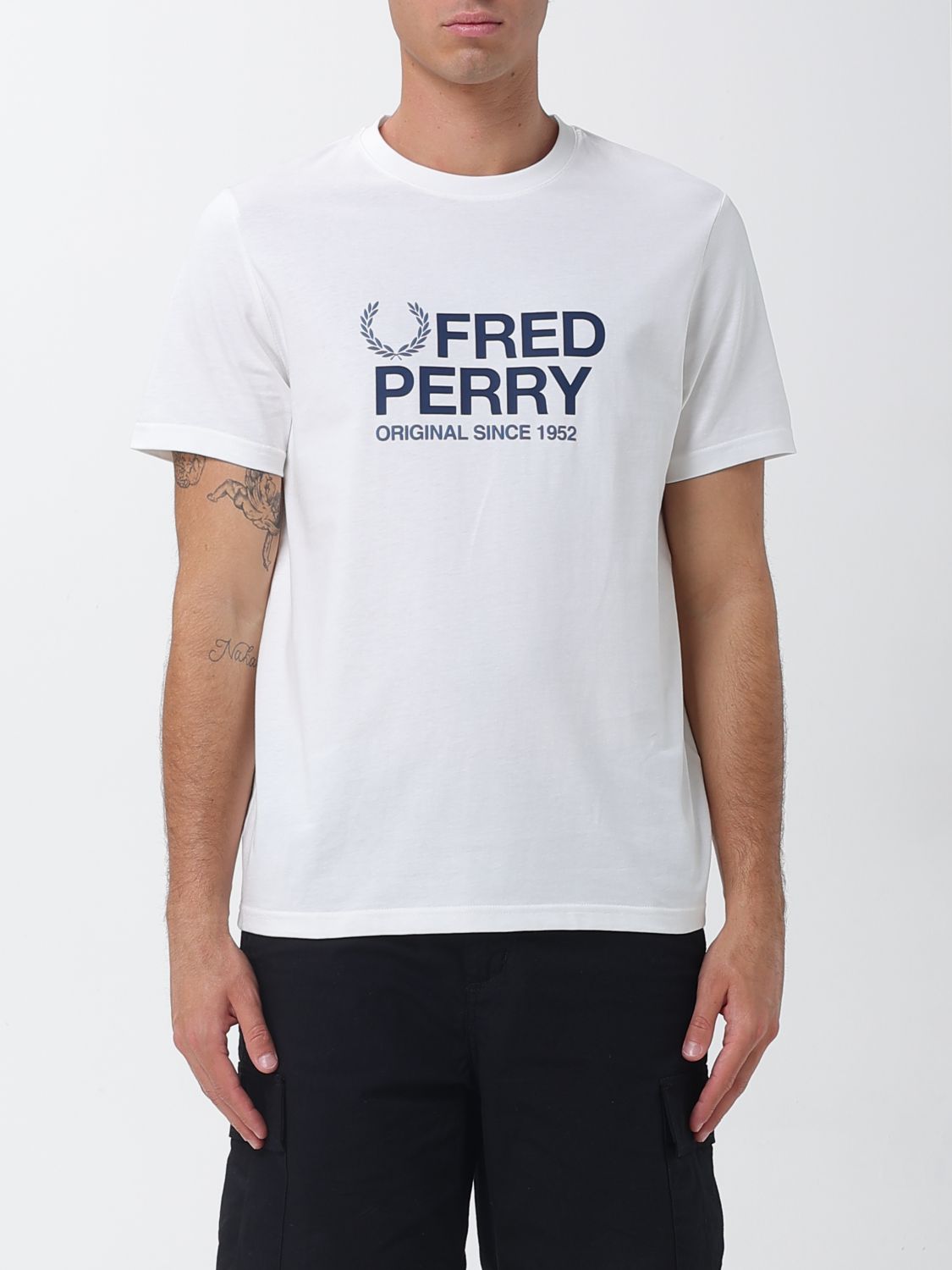 FRED PERRY T-shirt in cotone con logo