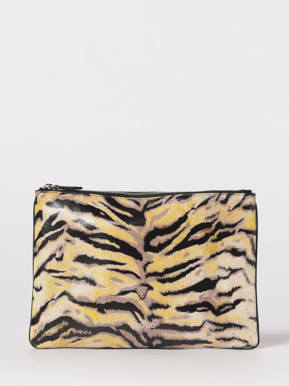 KENZO Tiger Animal Print Leather Clutch　KENZO タイガー アニマル プリント レザー クラッチ KENZO