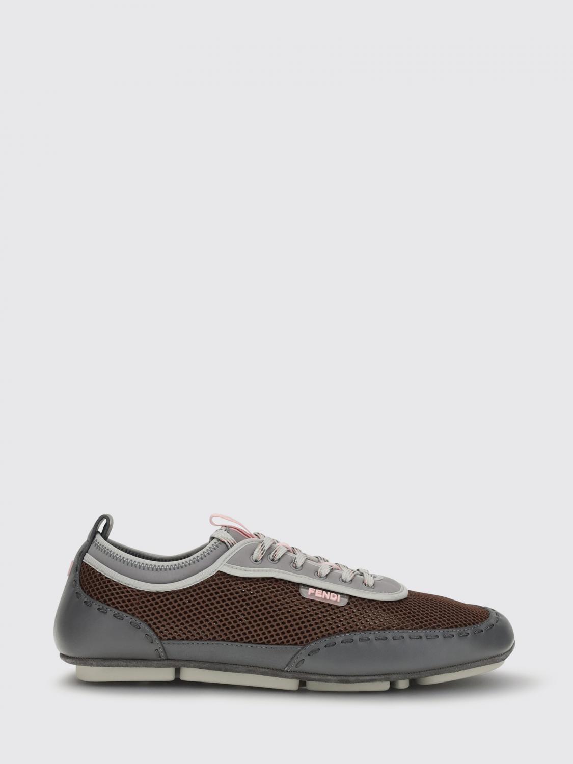 FENDI Sneakers Fit in mesh e pelle