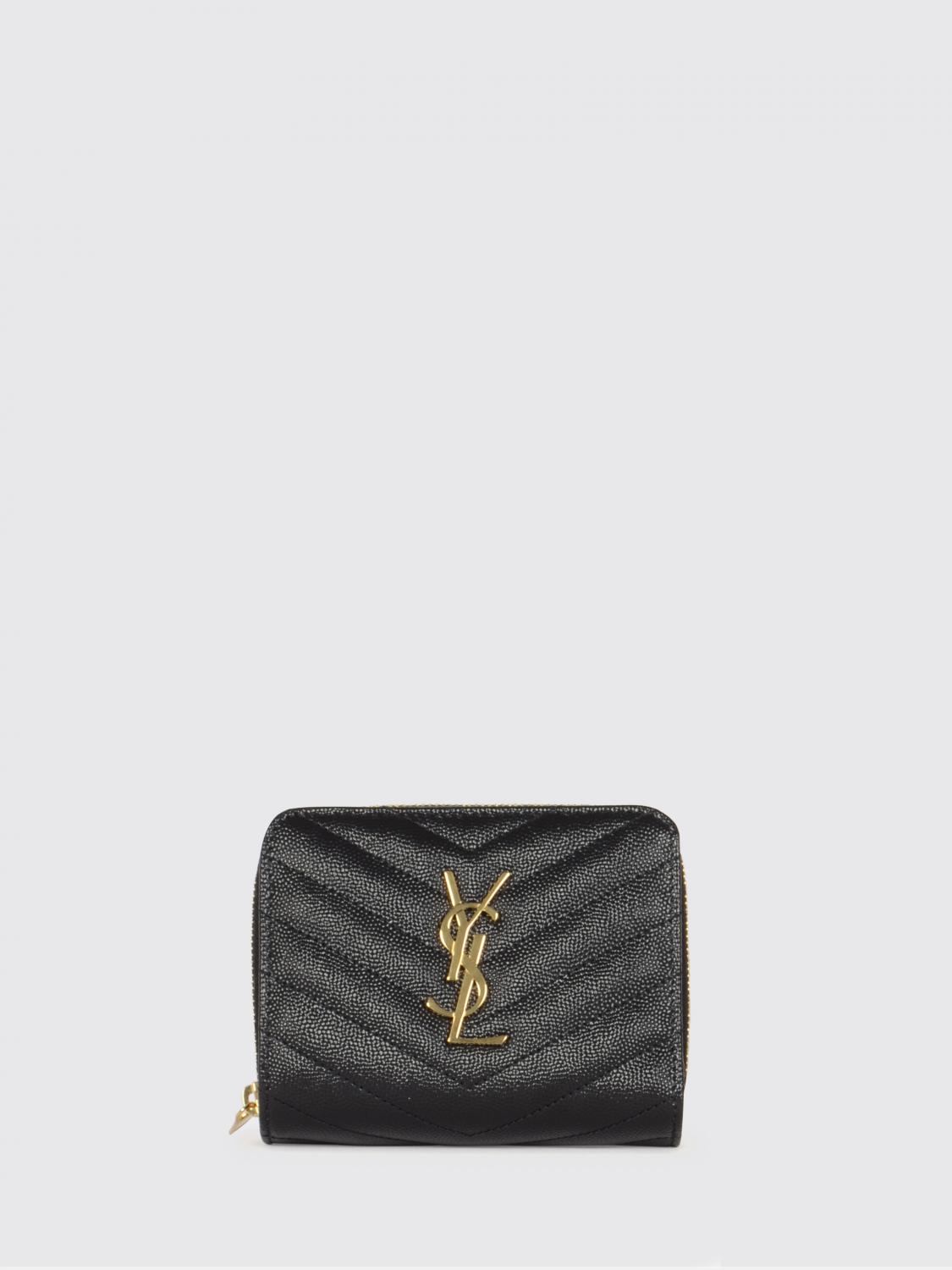 SAINT LAURENT Portafoglio Cassandre in pelle grain de poudre