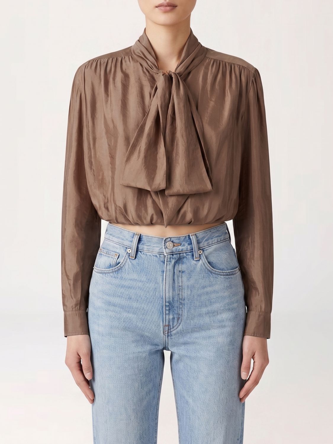 SAINT LAURENT Blusa in crêpe