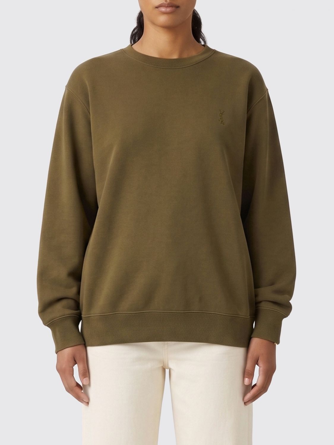 SAINT LAURENT Felpa Cassandre in cotone