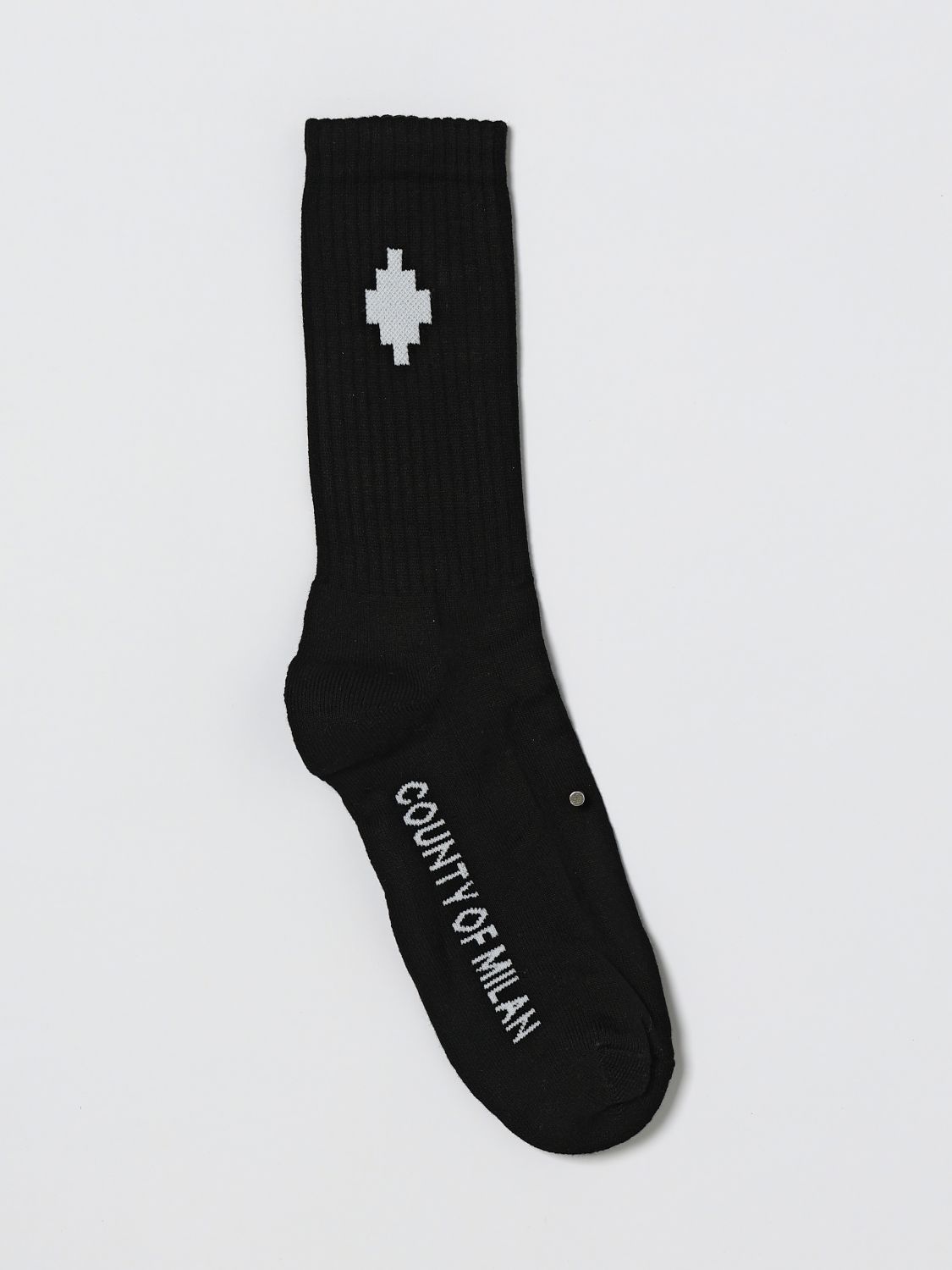 County of Milan Stretch Cotton Socks with Jacquard Logo