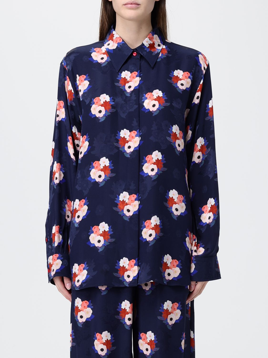 FENDI Camicia in seta con stampa floreale