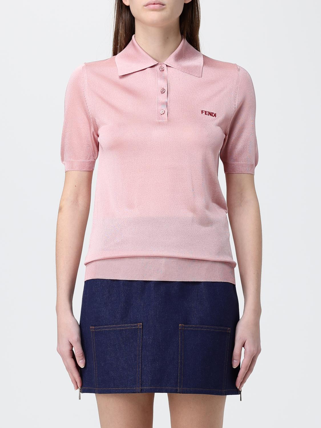 FENDI Polo in viscosa con logo
