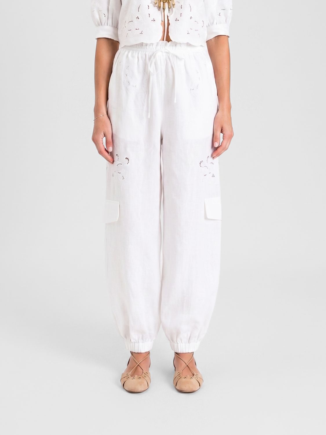 Twinset Leinen-Cargohose