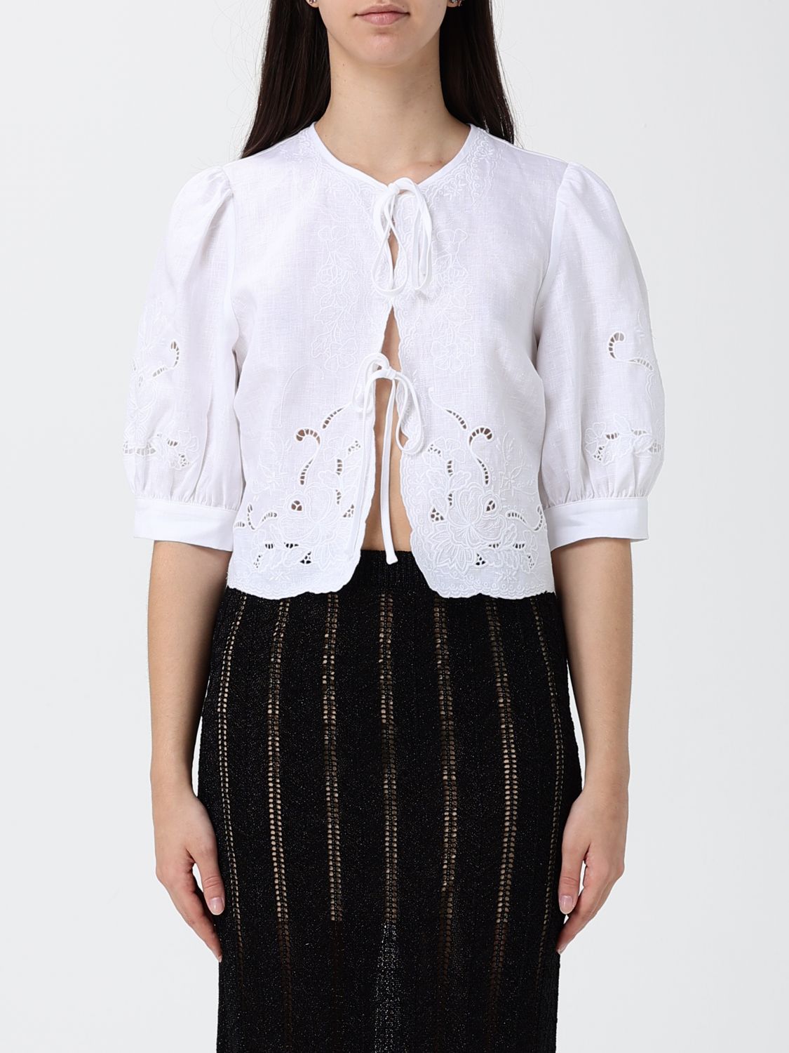 Twinset Besticktes Leinentop