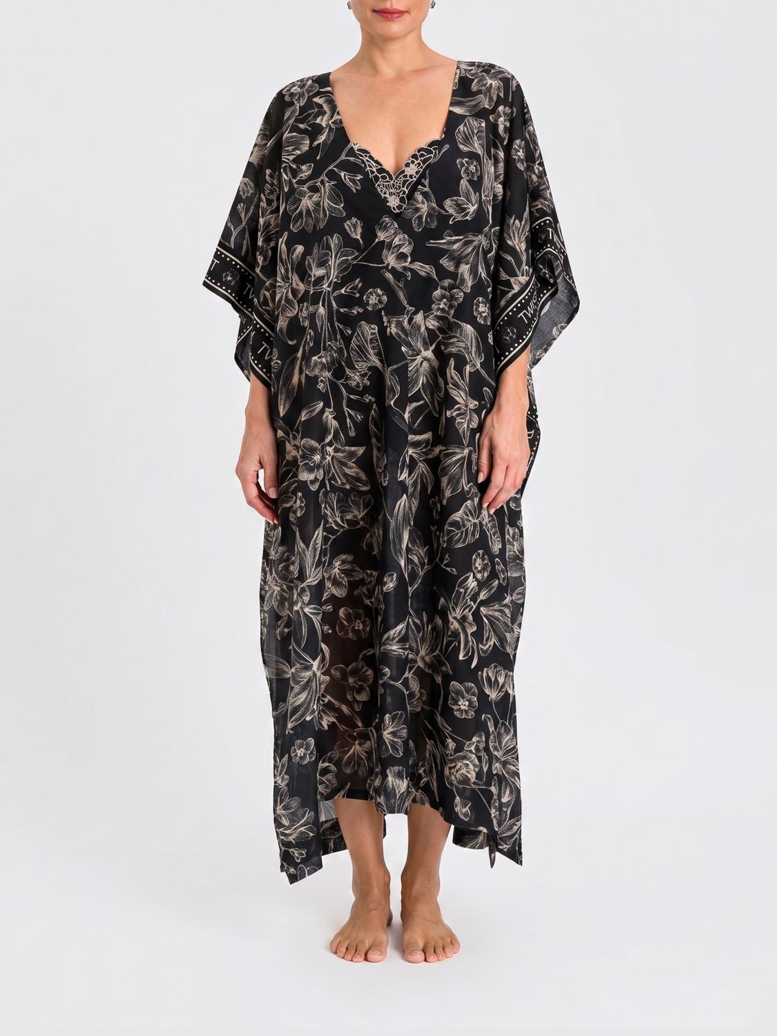 TWINSET U & B Bedrucktes Baumwoll-Strandkleid