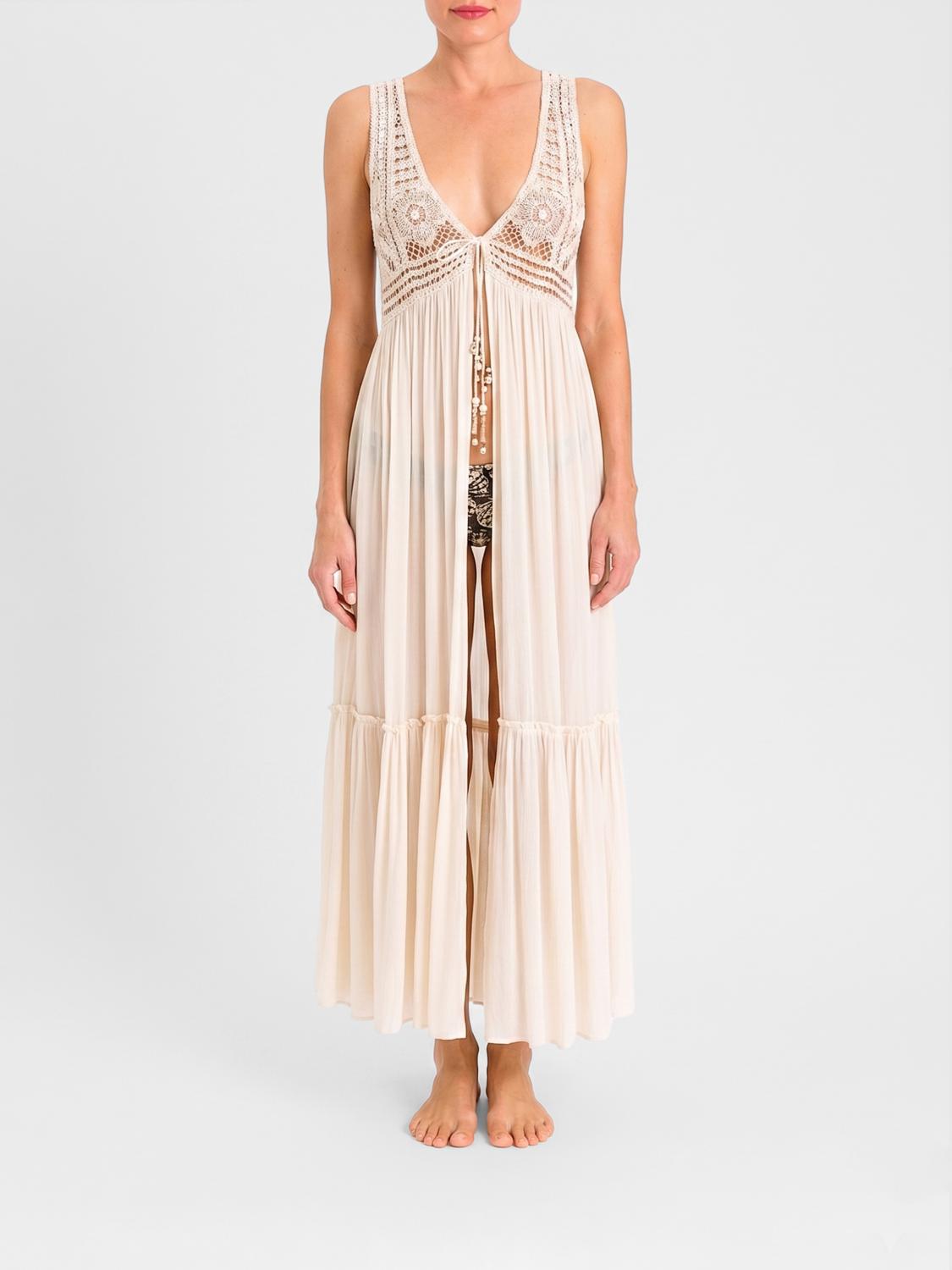 TWINSET U & B Strandkleid aus Viskose und Makramee