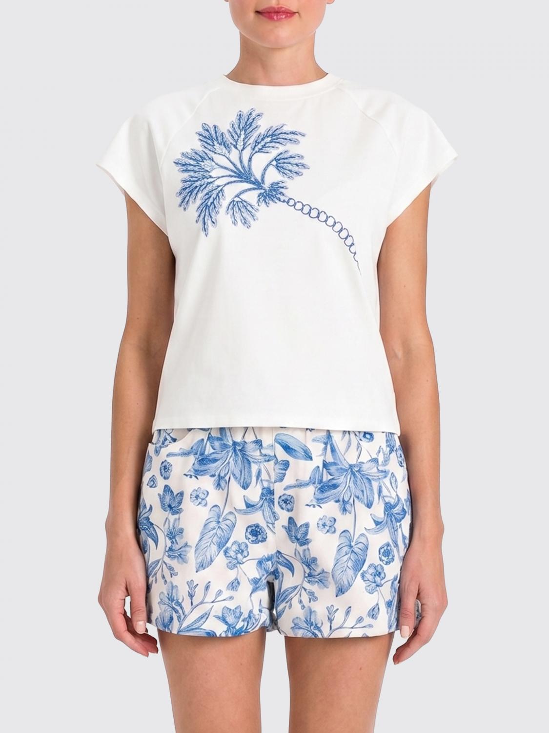 TWINSET U & B Baumwoll-T-Shirt mit Stickereien