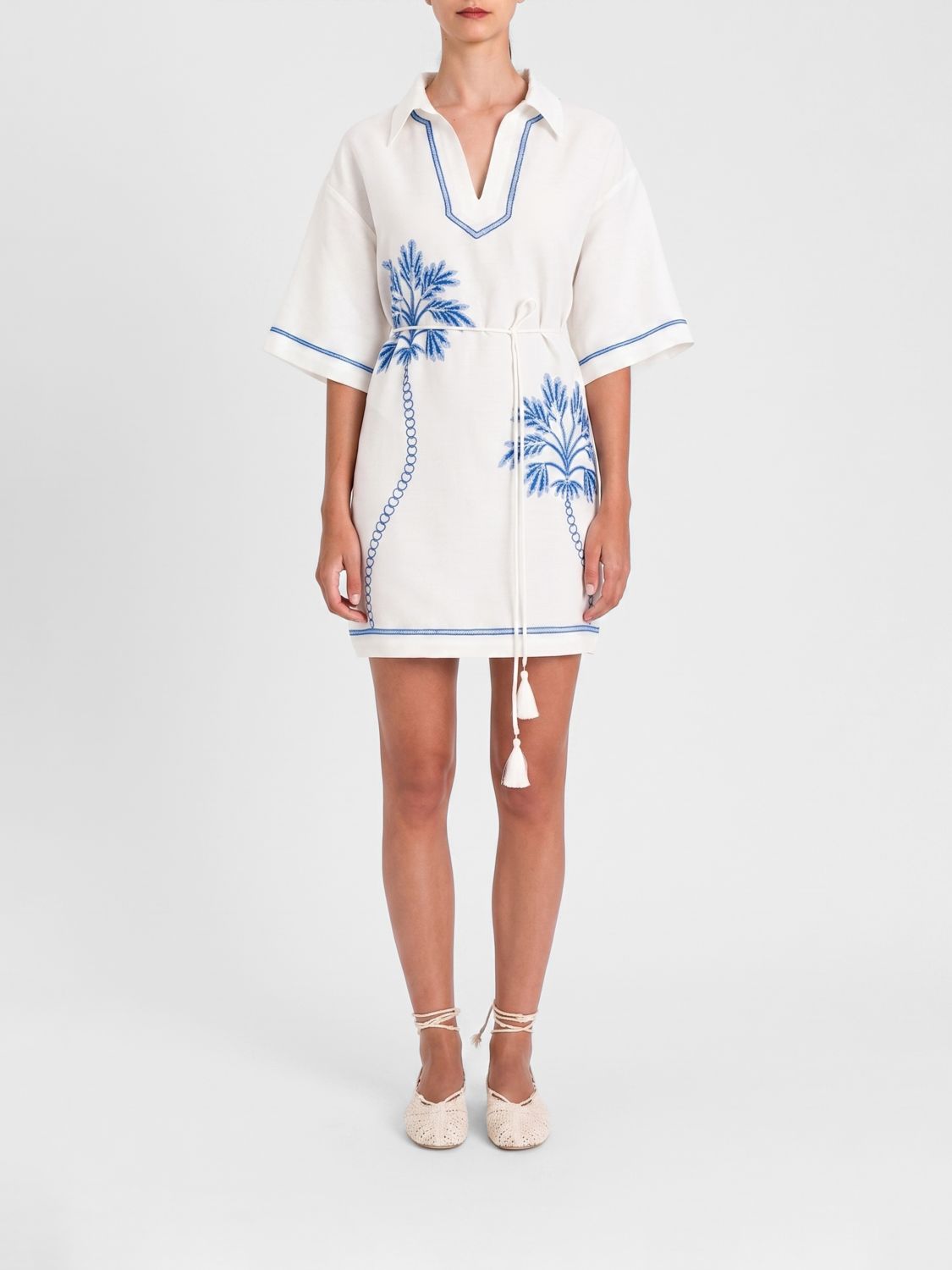 TWINSET U & B Hemdblusenkleid aus Leinenmischung