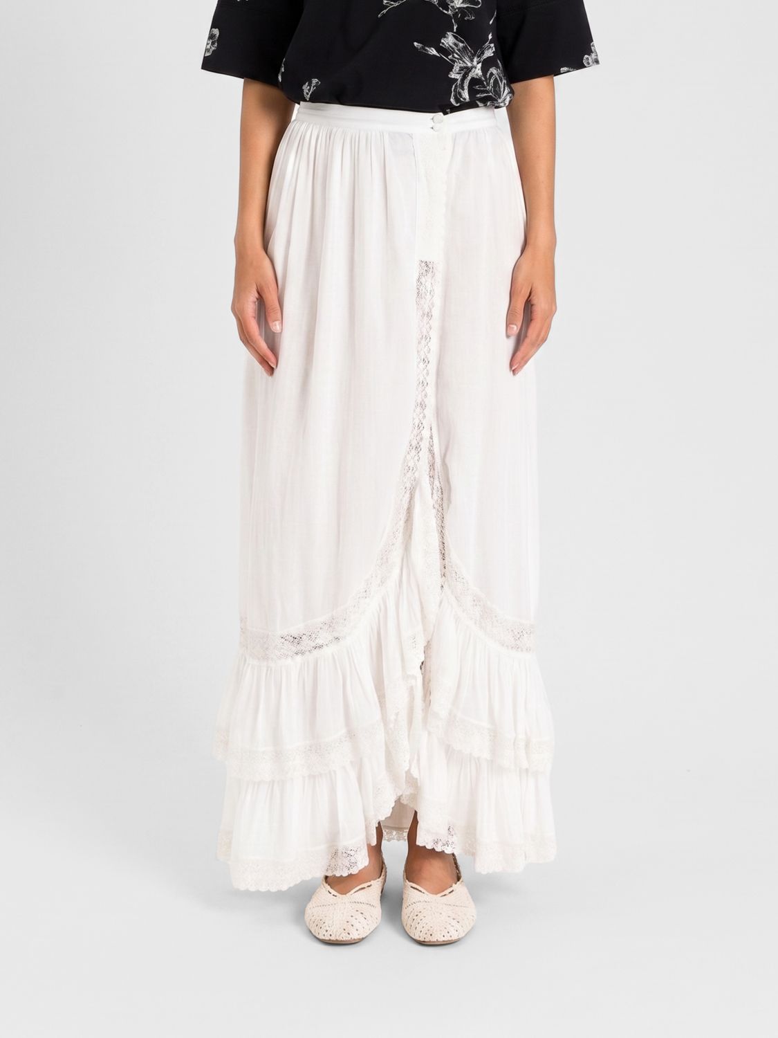Twinset U & b Cotton Skirt with Ruffles