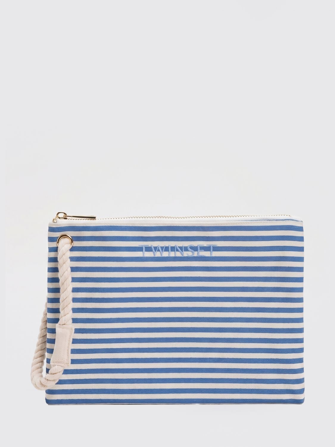 TWINSET U & B Baumwoll-Canvas-Pochette mit Blumenmuster
