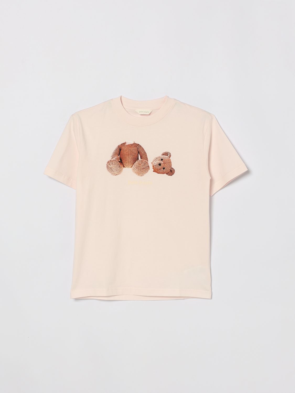 Palm Angels Kids'  Printed Cotton T-shirt In Pink
