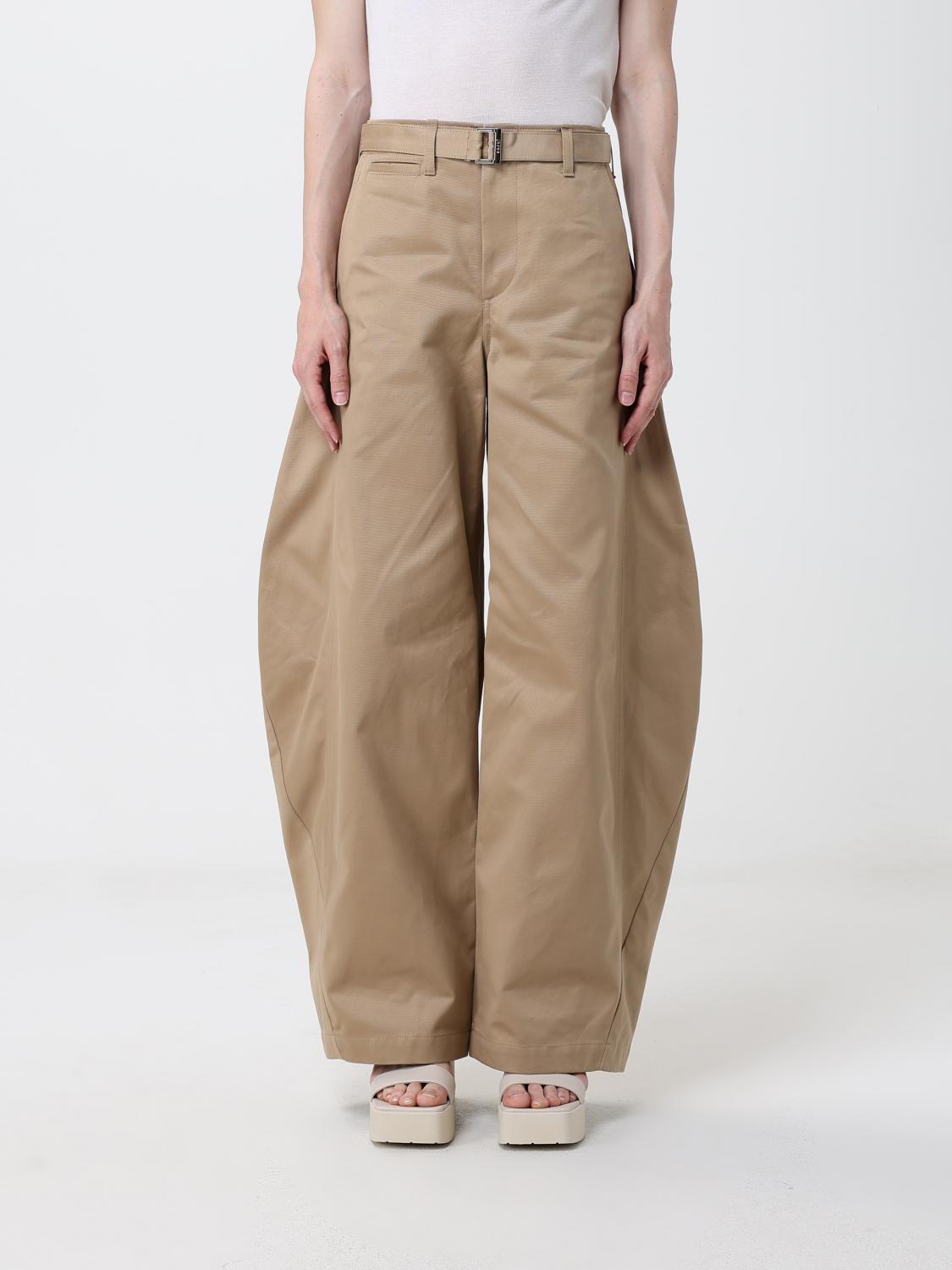 SACAI Pants Woman color Sand