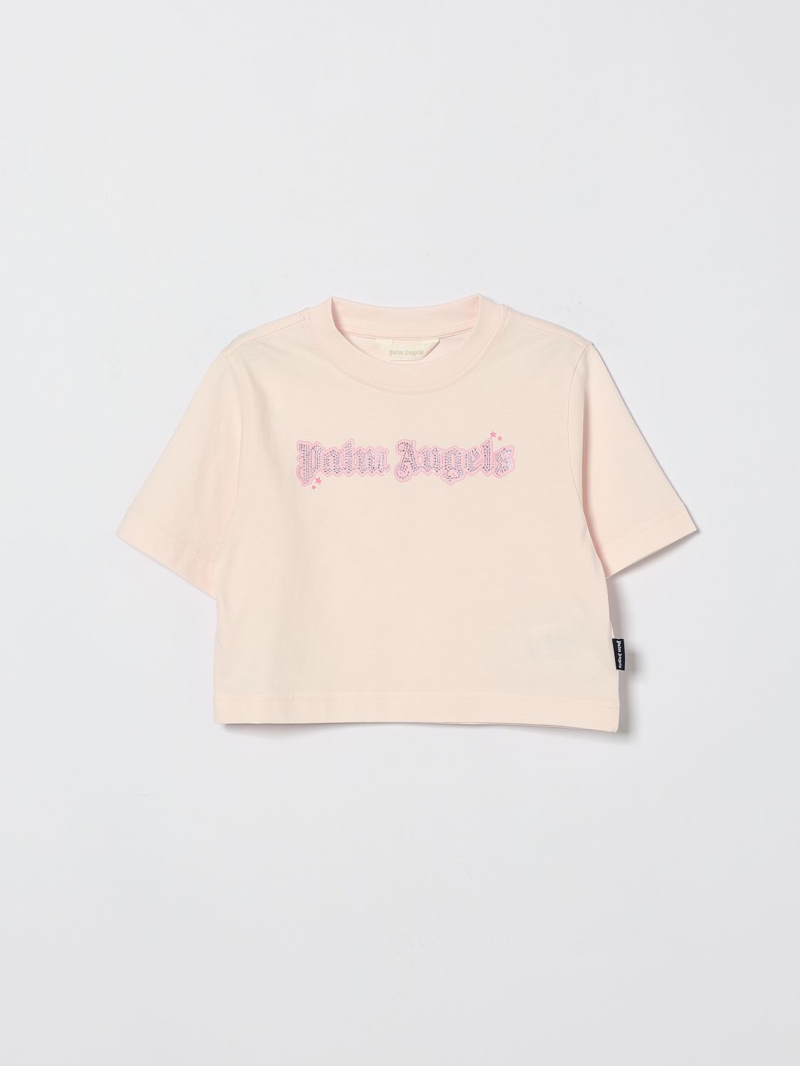 PALM ANGELS Cotton Crop T-Shirt with Logo　PALM ANGELS ロゴ入りコットン クロップ T シャツ PALM