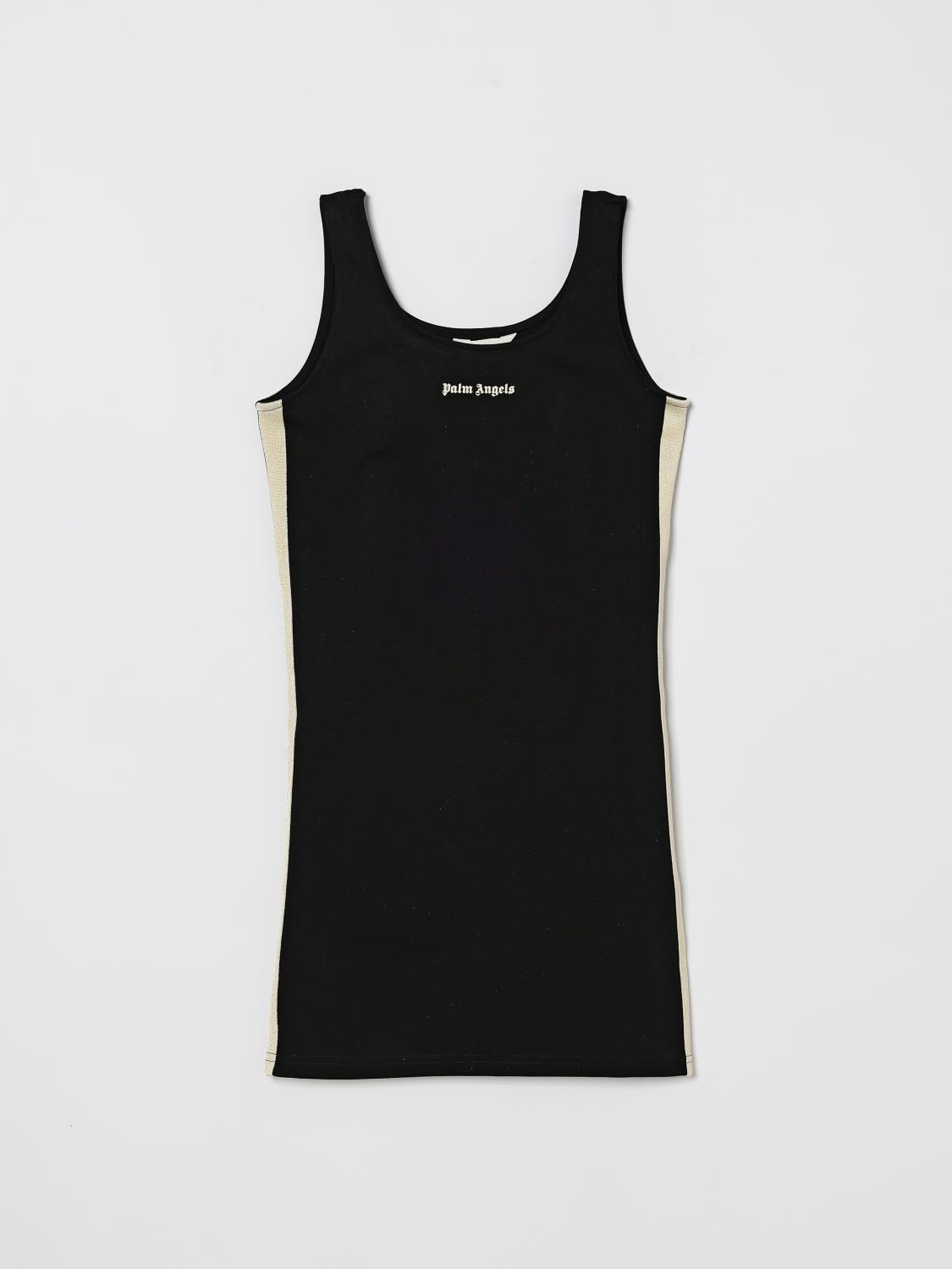 Palm Angels Kids'  Stretch Jersey Tank Dress In Black
