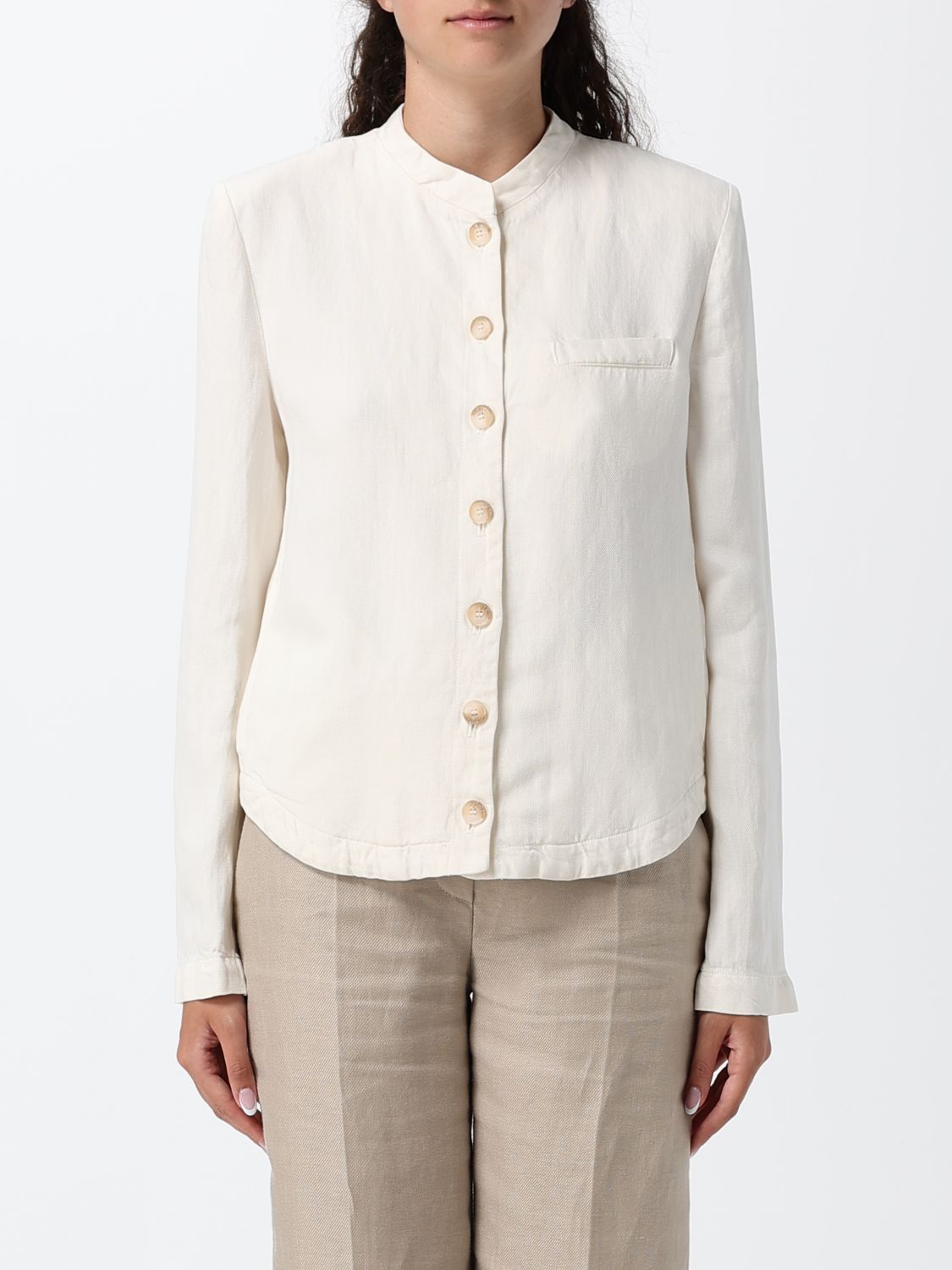EMPORIO ARMANI Giacca minimal in misto lino