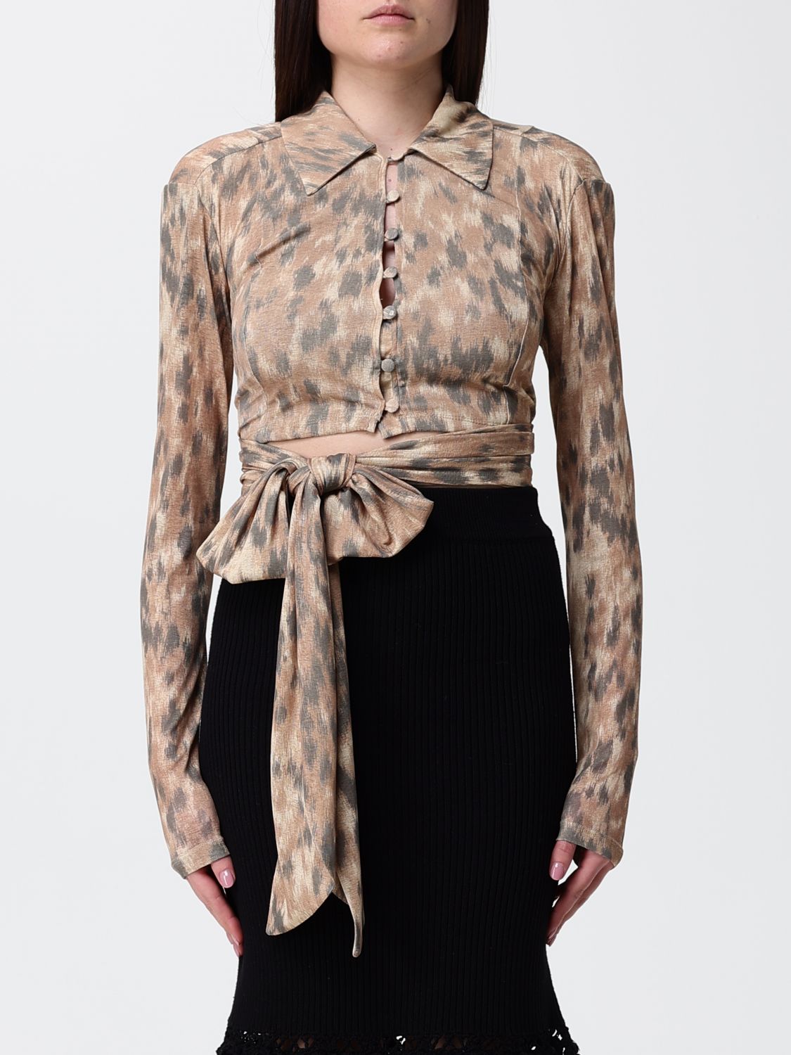 GANNI Printed Recycled Fabric Shirt　GANNI プリント リサイクル生地シャツ GANNI