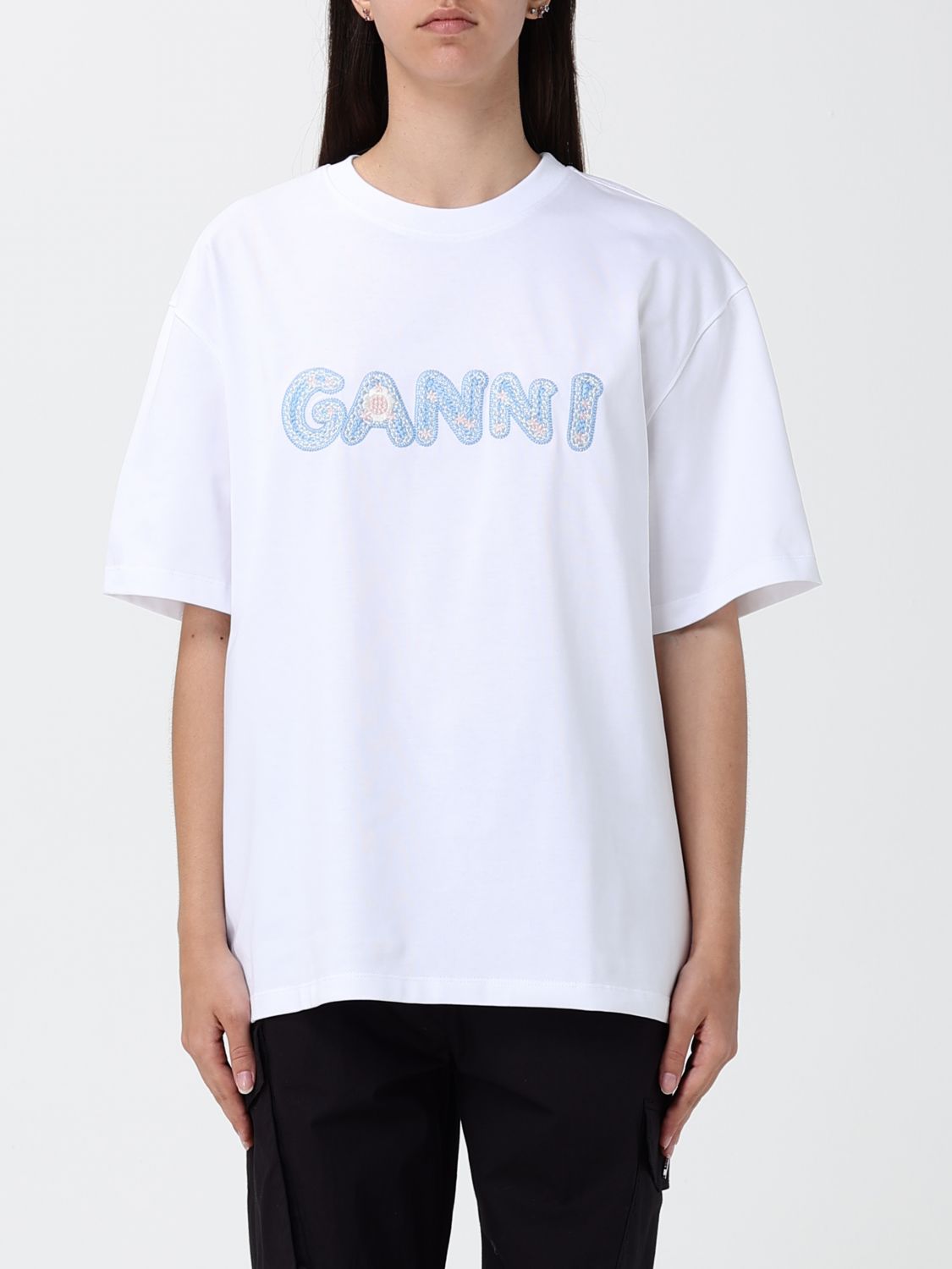 GANNI Organic Cotton T-shirts with Logo　GANNI ロゴ入りオーガニックコットン T シャツ GANNI