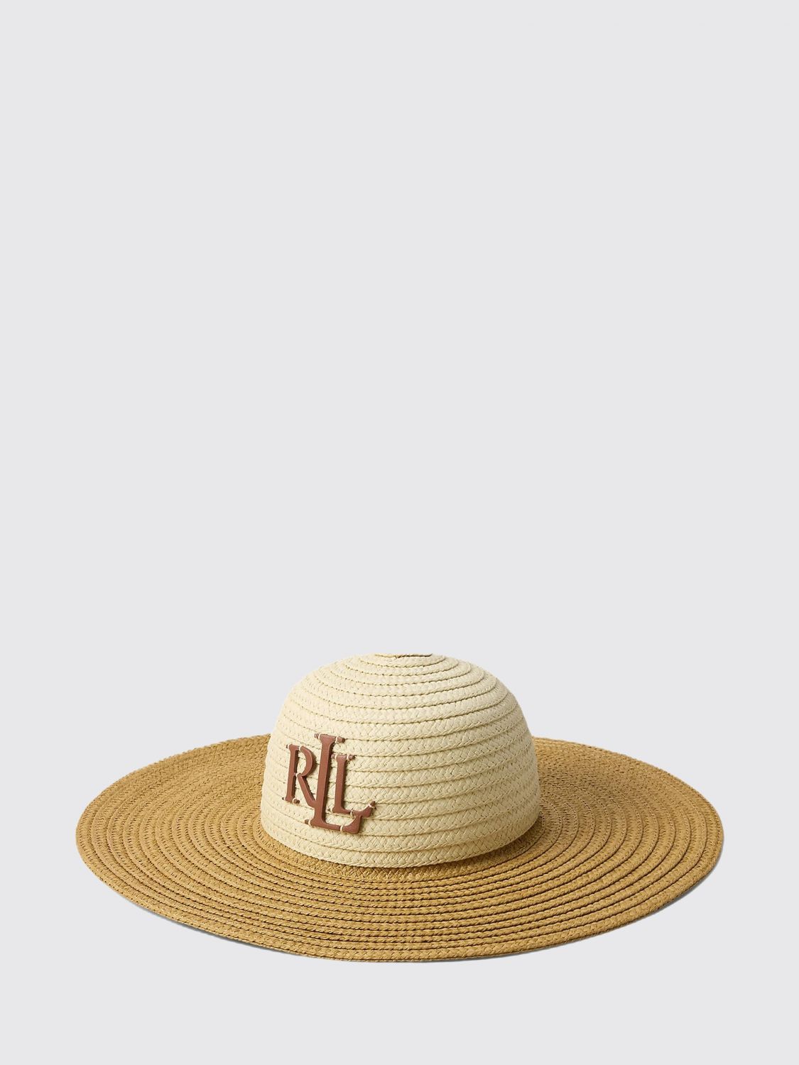 LAUREN RALPH LAUREN Cappello in rafia con monogram applicato