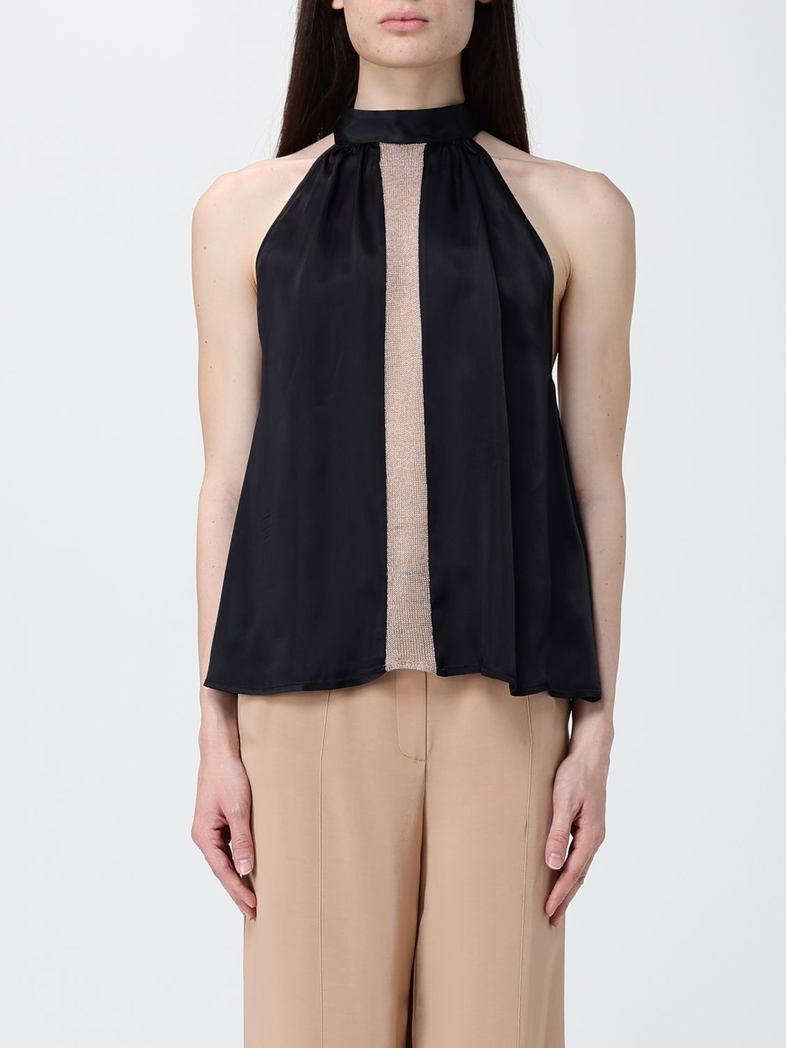 Simona Corsellini Satin and Rhinestone Top