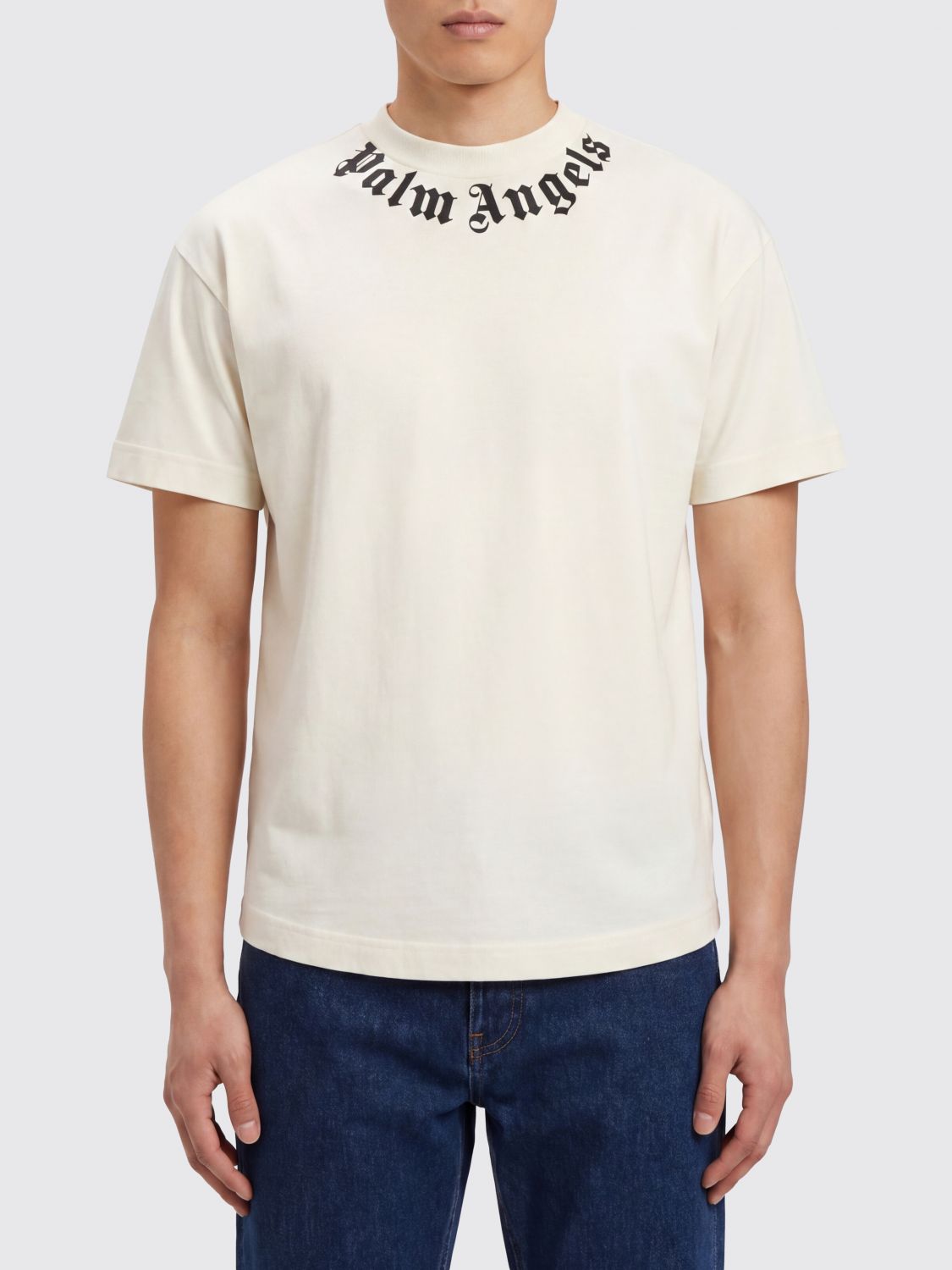 PALM ANGELS Cotton T-shirt with Logo　PALM ANGELS ロゴ入りコットンTシャツ PALM
