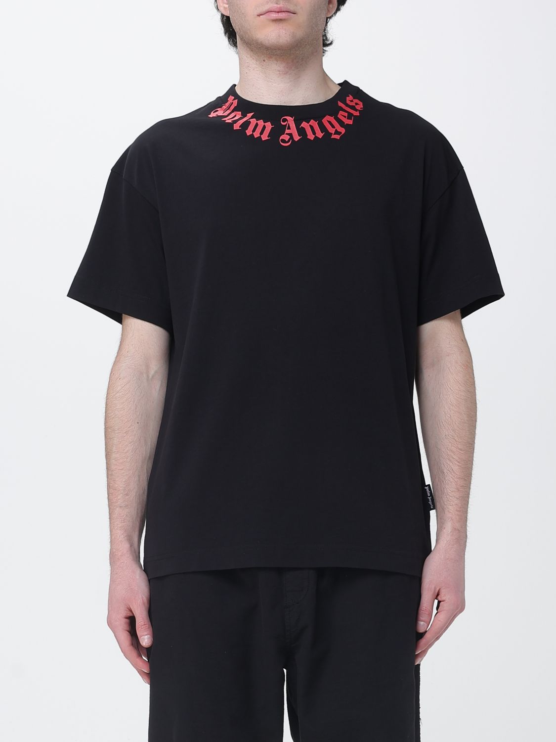 PALM ANGELS Cotton T-shirt with Logo　PALM ANGELS ロゴ入りコットンTシャツ PALM