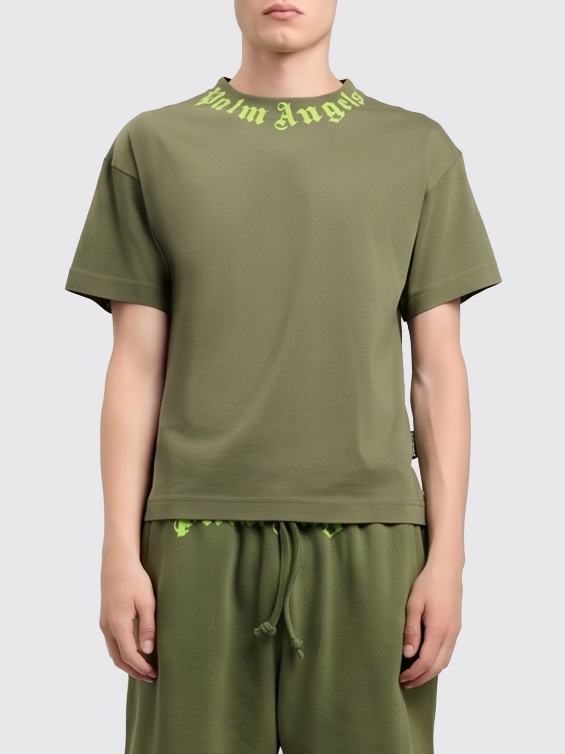 PALM ANGELS Cotton T-shirt with Logo　PALM ANGELS ロゴ入りコットンTシャツ PALM