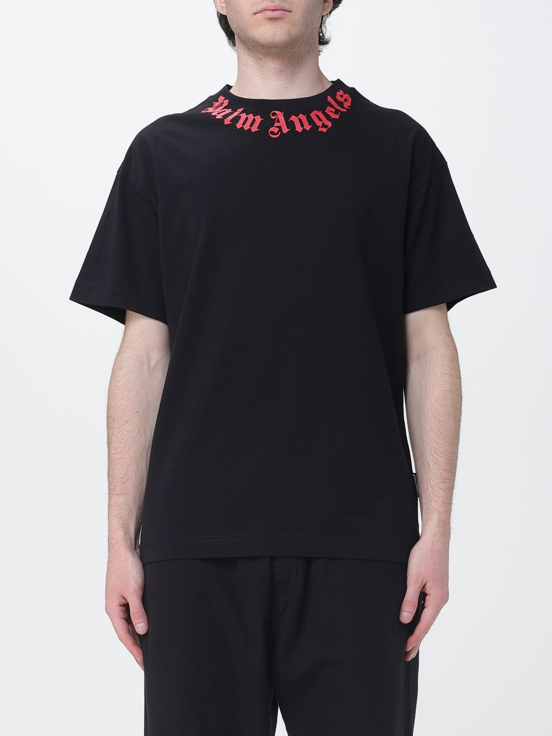 PALM ANGELS Cotton T-shirt with Logo　PALM ANGELS ロゴ入りコットンTシャツ PALM