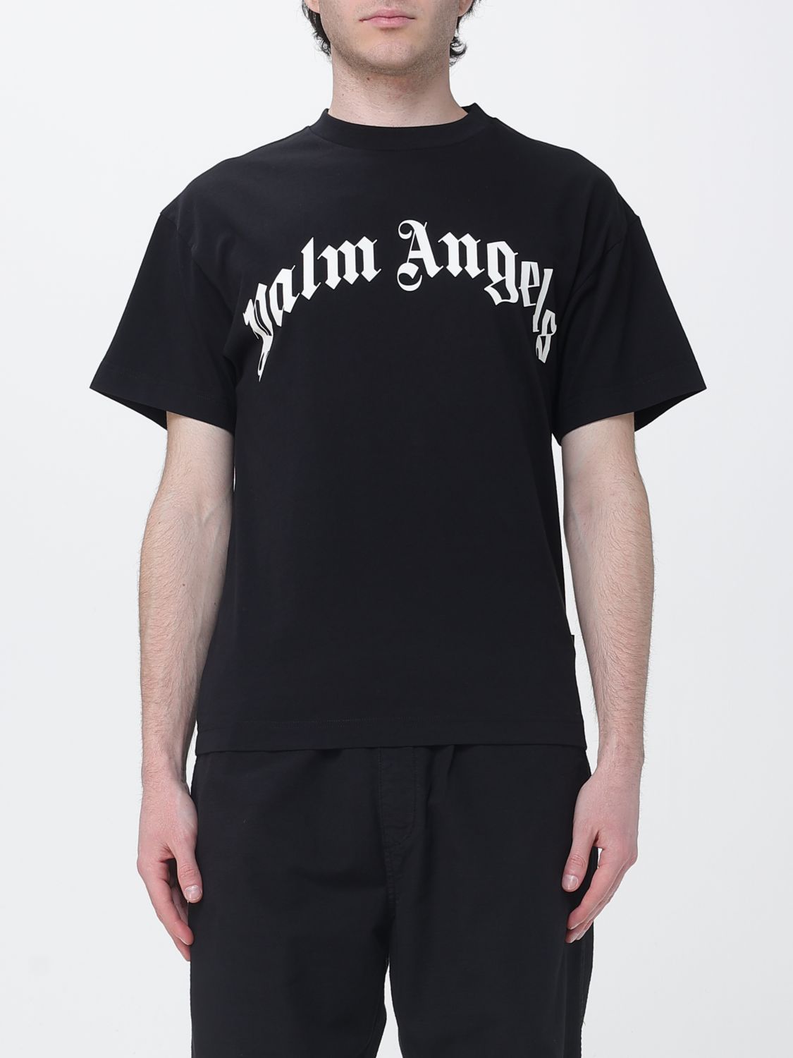 PALM ANGELS Cotton T-shirt with Logo　PALM ANGELS ロゴ入りコットンTシャツ PALM